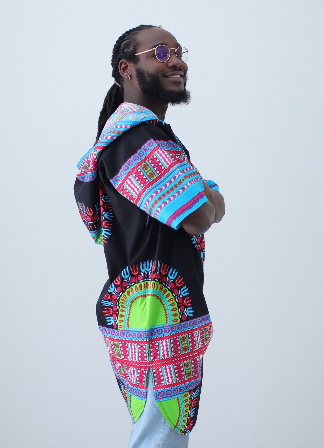 African Dashiki Warlock Jacket - Long Jacket Hoody