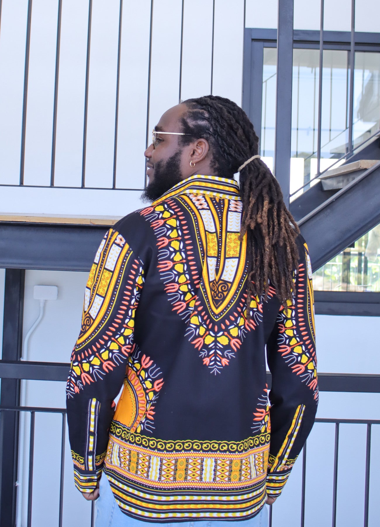 African Dashiki Long Sleeve Shirt - Yucatan Guayabera Three Pocket