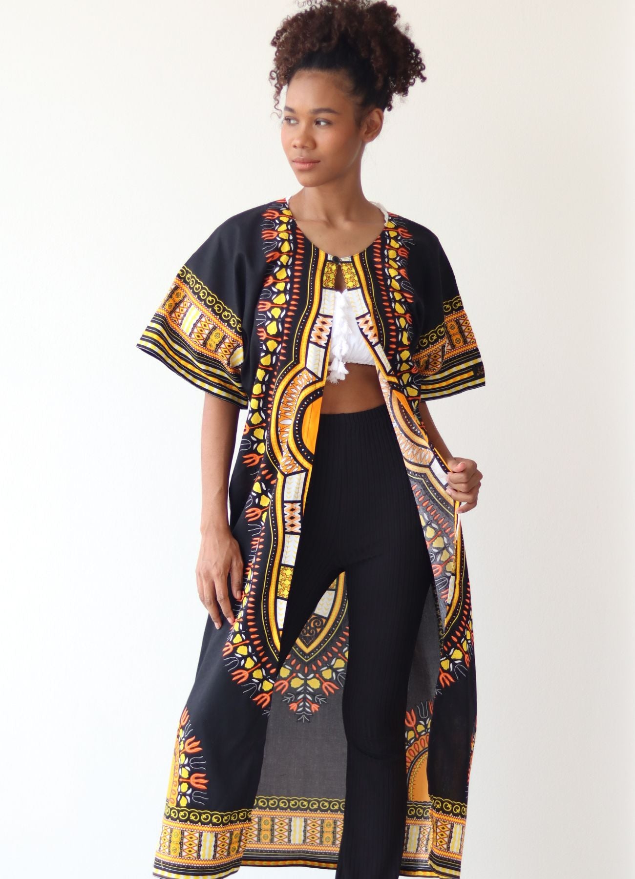 African Dashiki Robe Dress - Robe Womens With Short Sleeves