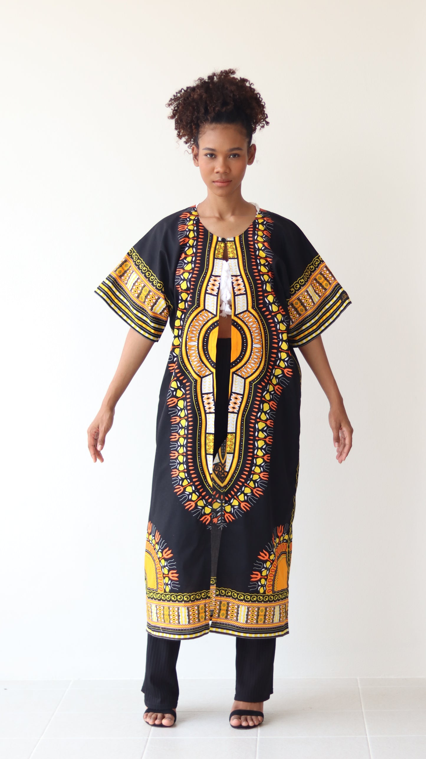 African Dashiki Robe Dress - Robe Womens With Short Sleeves