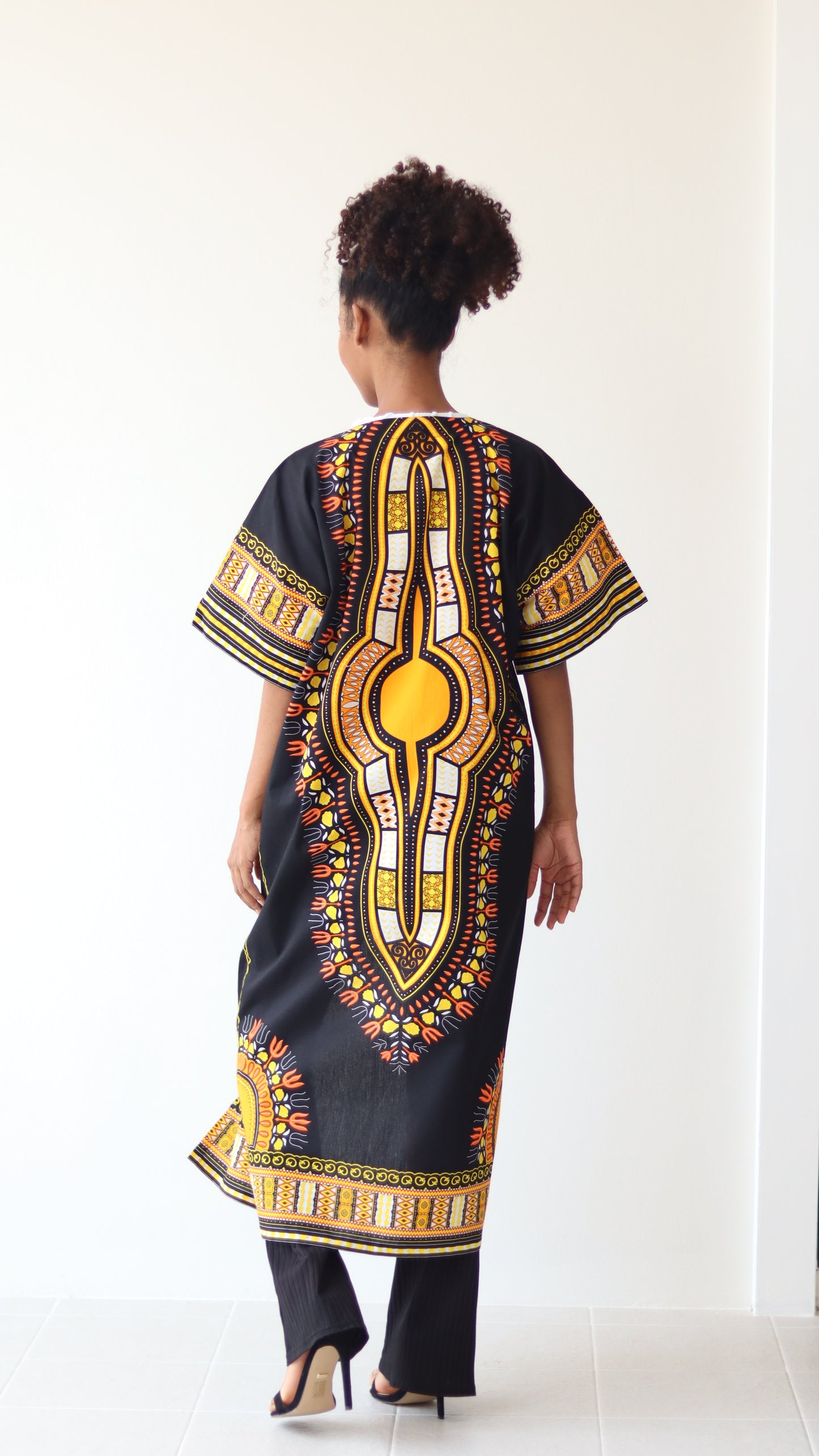 African Dashiki Robe Dress - Robe Womens With Short Sleeves