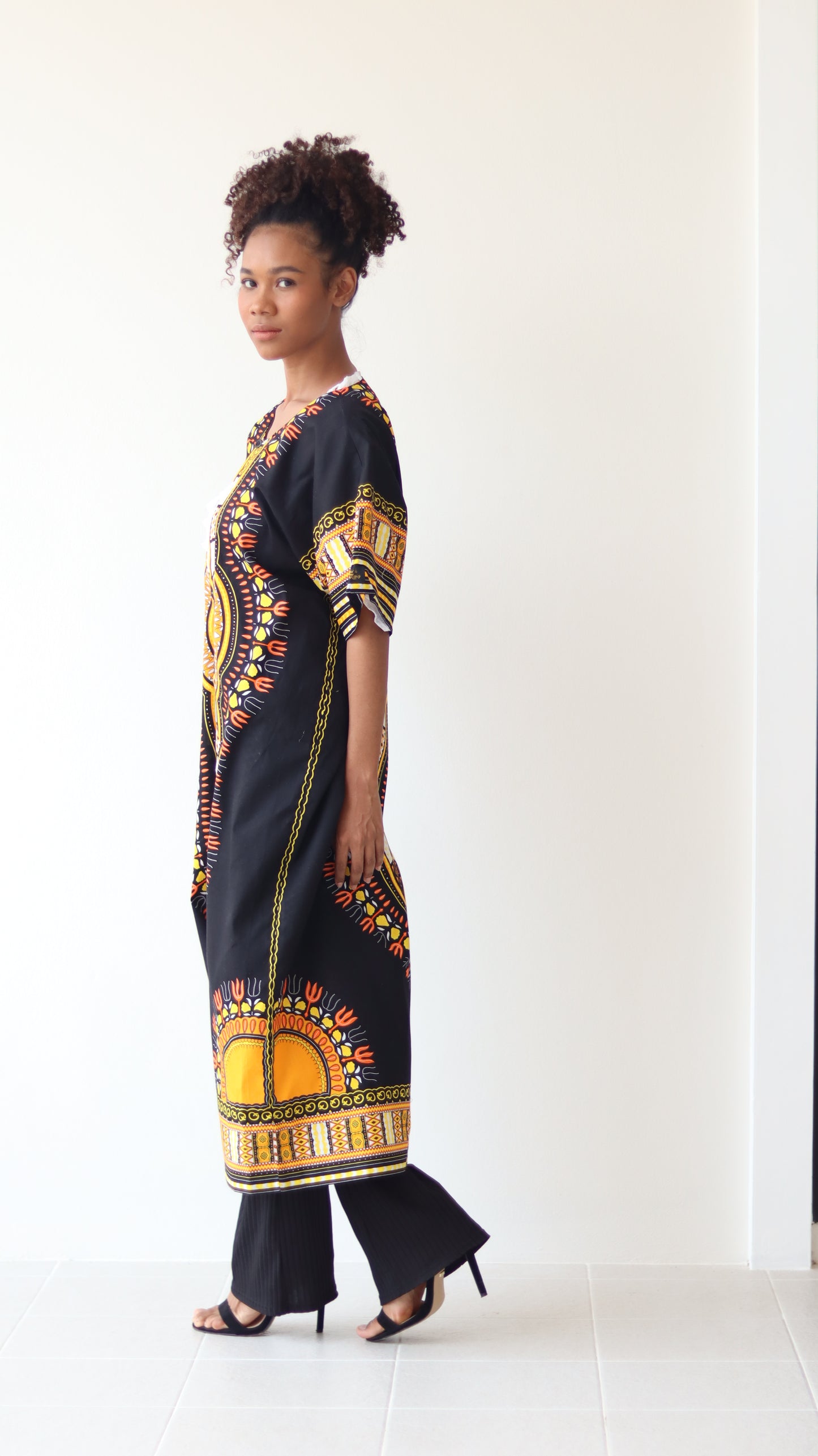 African Dashiki Robe Dress - Robe Womens With Short Sleeves