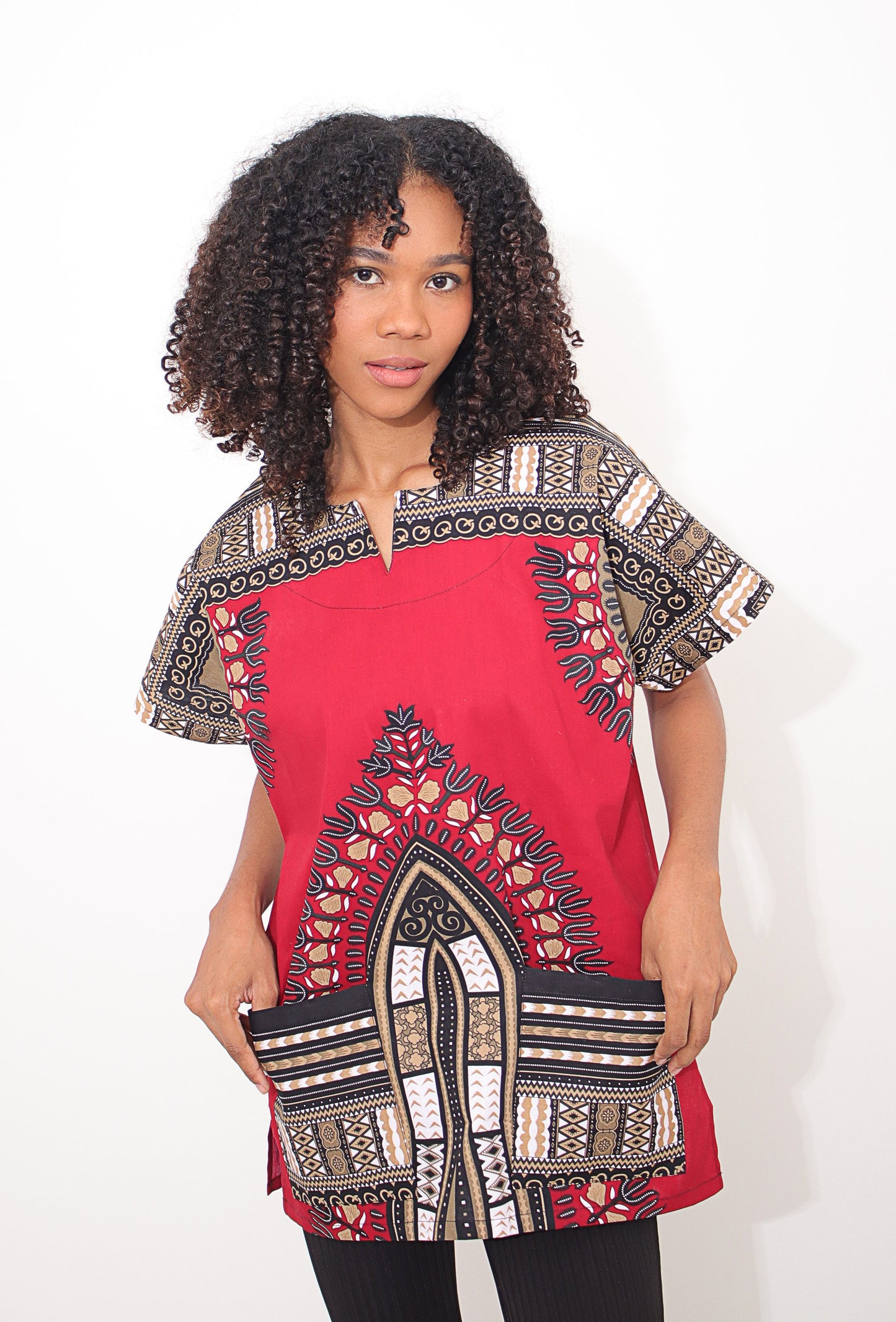DA'IKI Traditional African Spearhead Warrior Shirt for Men and Women 100% Cotton