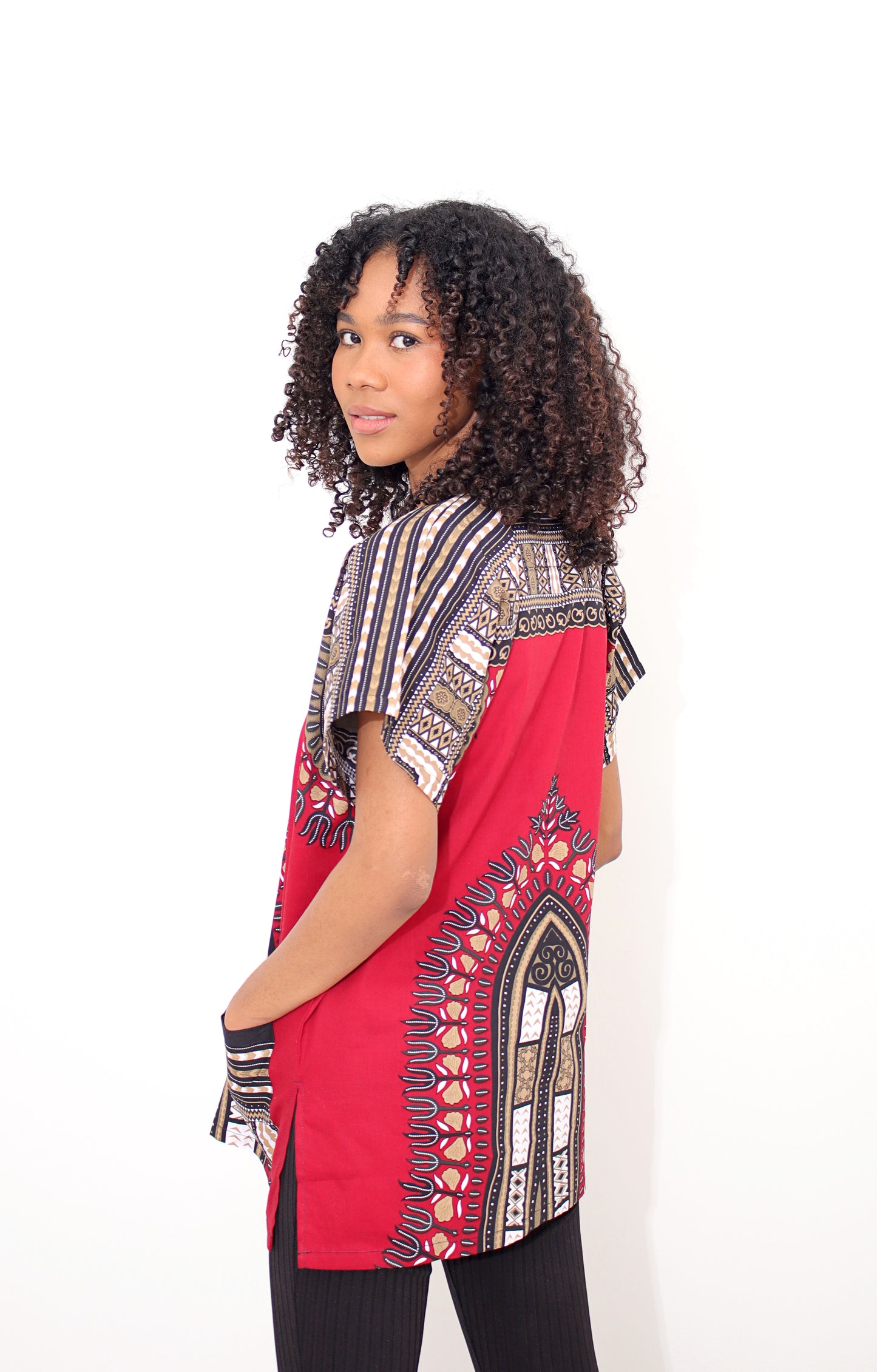 DA'IKI Traditional African Spearhead Warrior Shirt for Men and Women 100% Cotton