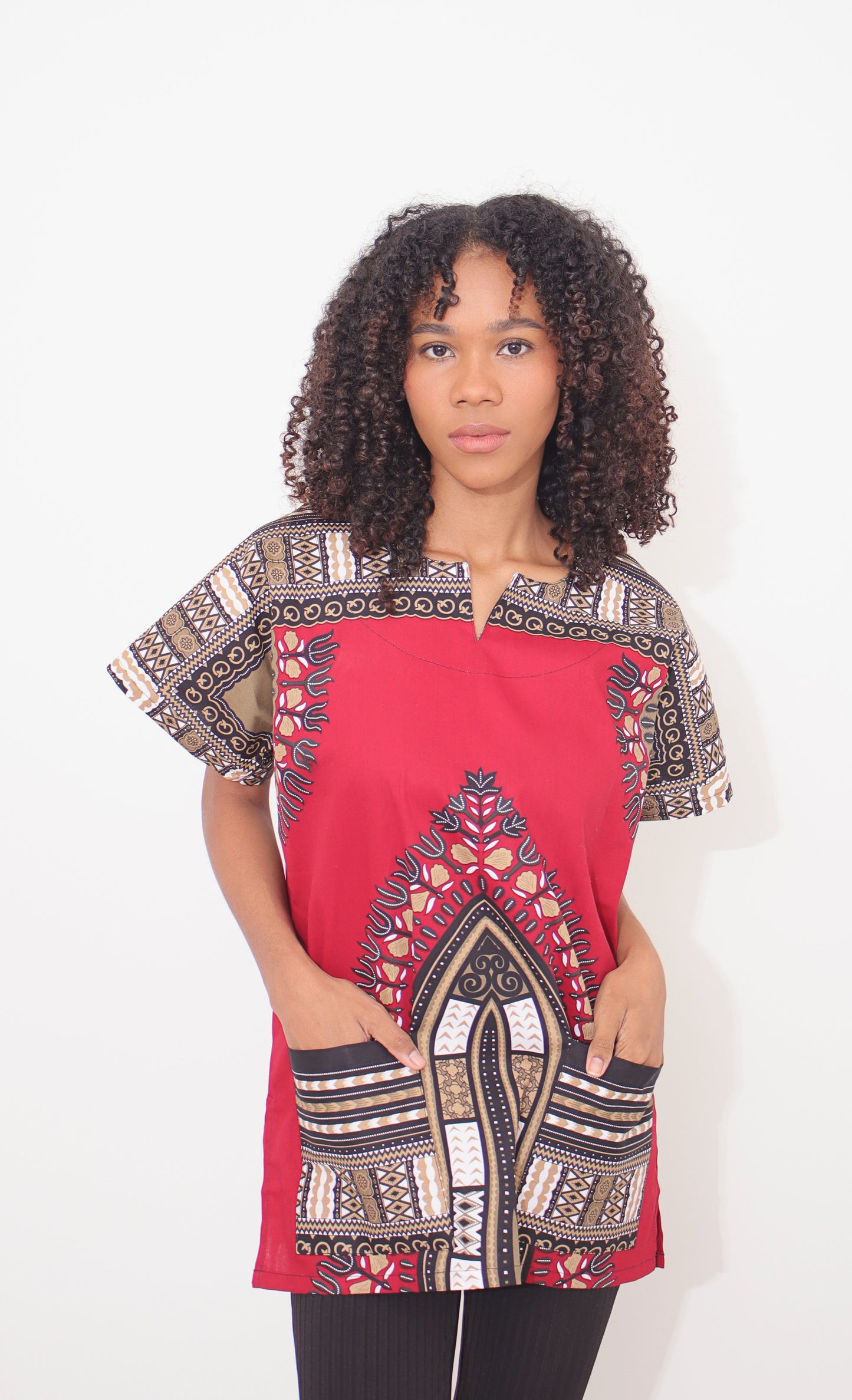 DA'IKI Traditional African Spearhead Warrior Shirt for Men and Women 100% Cotton