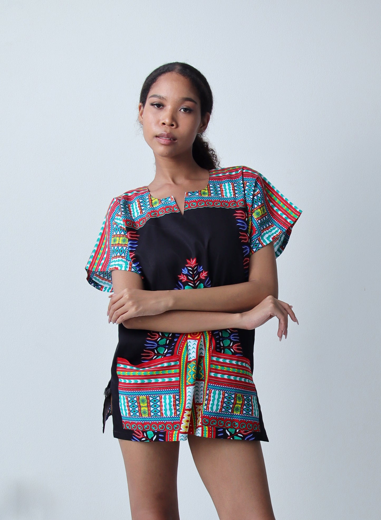 DA'IKI Traditional African Spearhead Warrior Shirt for Men and Women 100% Cotton