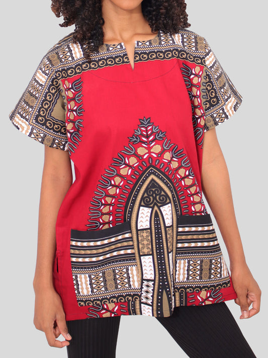 DA'IKI Traditional African Spearhead Warrior Shirt for Men and Women 100% Cotton