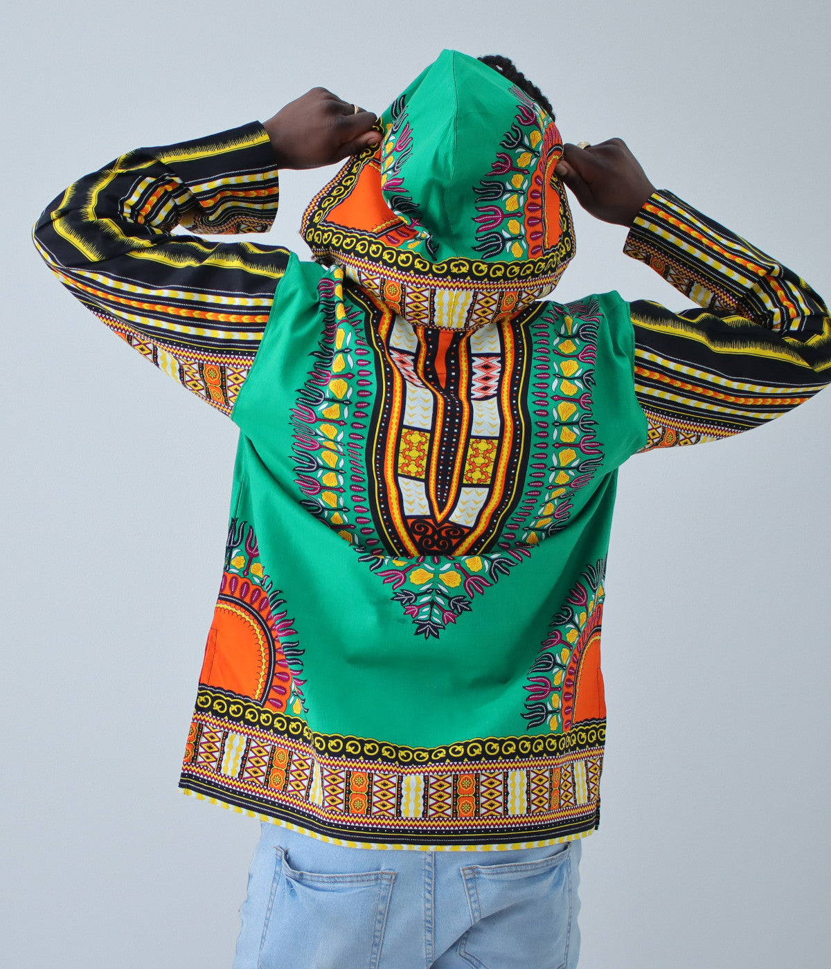 African Dashiki Unisex Jackets - Colorful Windbreaker Hoody Long Sleeve