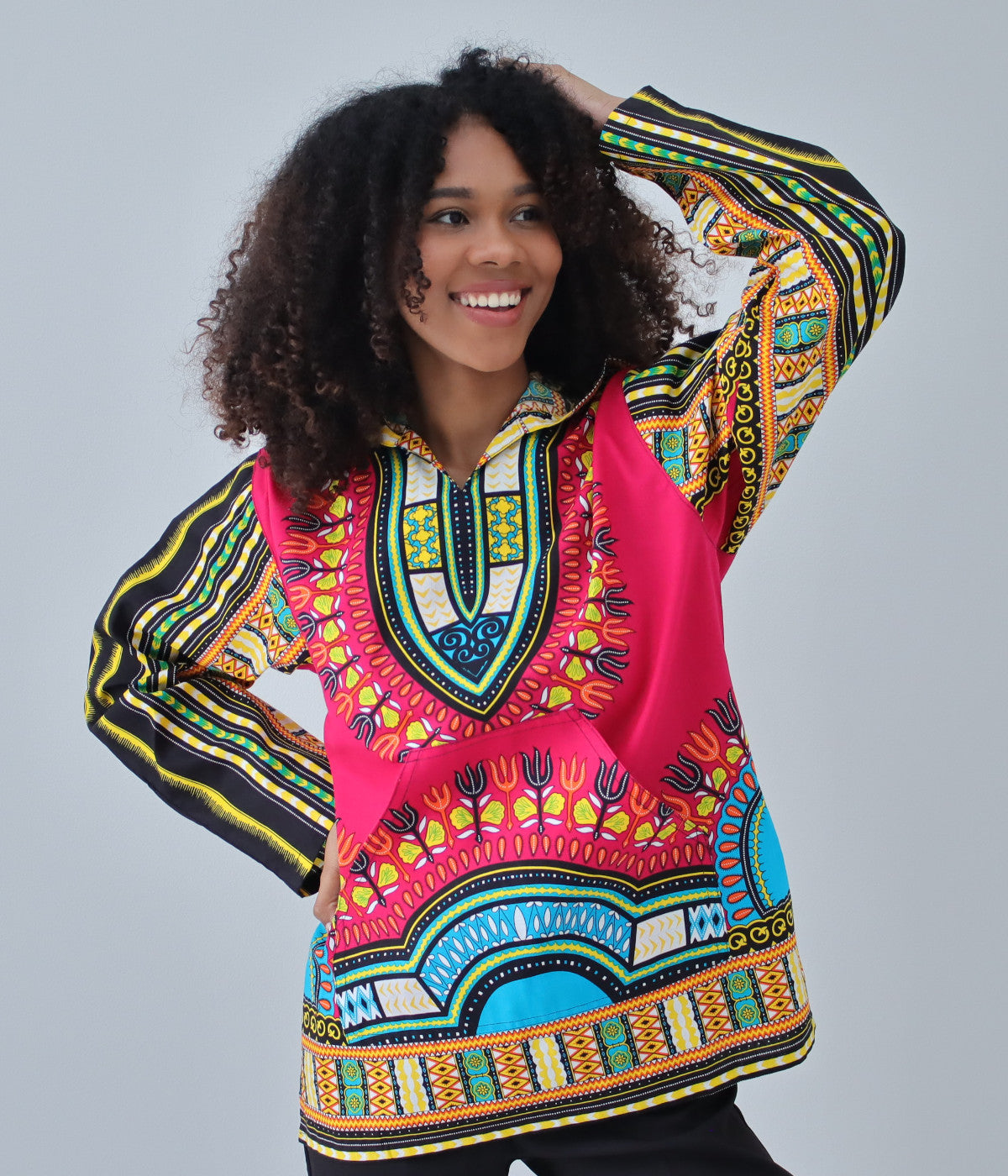 African Dashiki Unisex Jackets - Colorful Windbreaker Hoody Long Sleeve