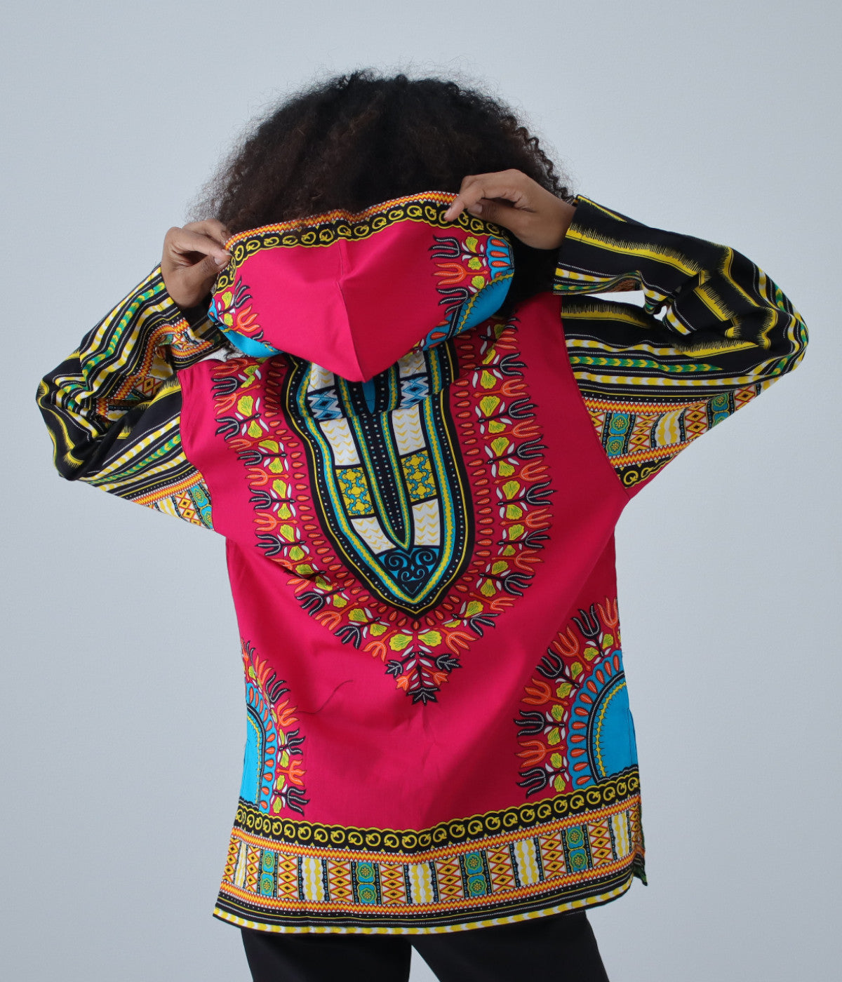 African Dashiki Unisex Jackets - Colorful Windbreaker Hoody Long Sleeve