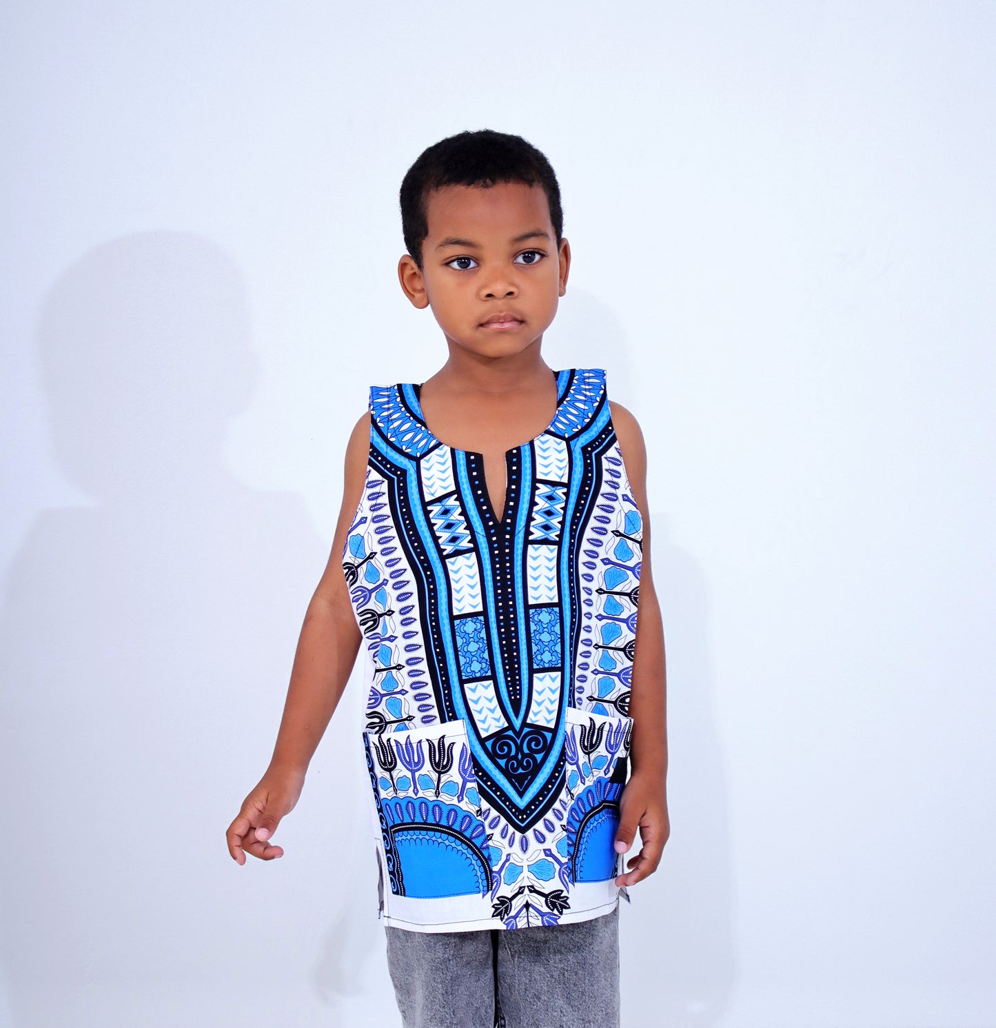 Africa Dashiki Childrens Shirt - Cotton Summer Vest