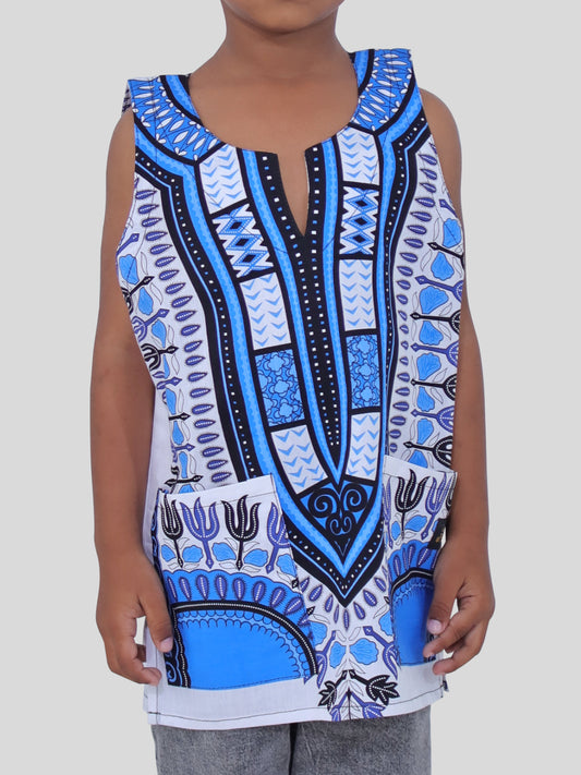 Africa Dashiki Childrens Shirt - Cotton Summer Vest
