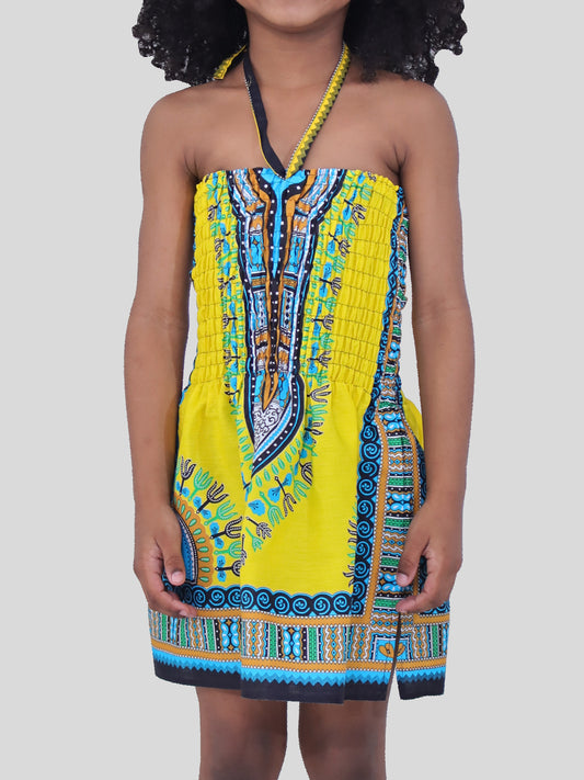 Africa Dashiki Girls Dresses - African Child Smock Chest Strap