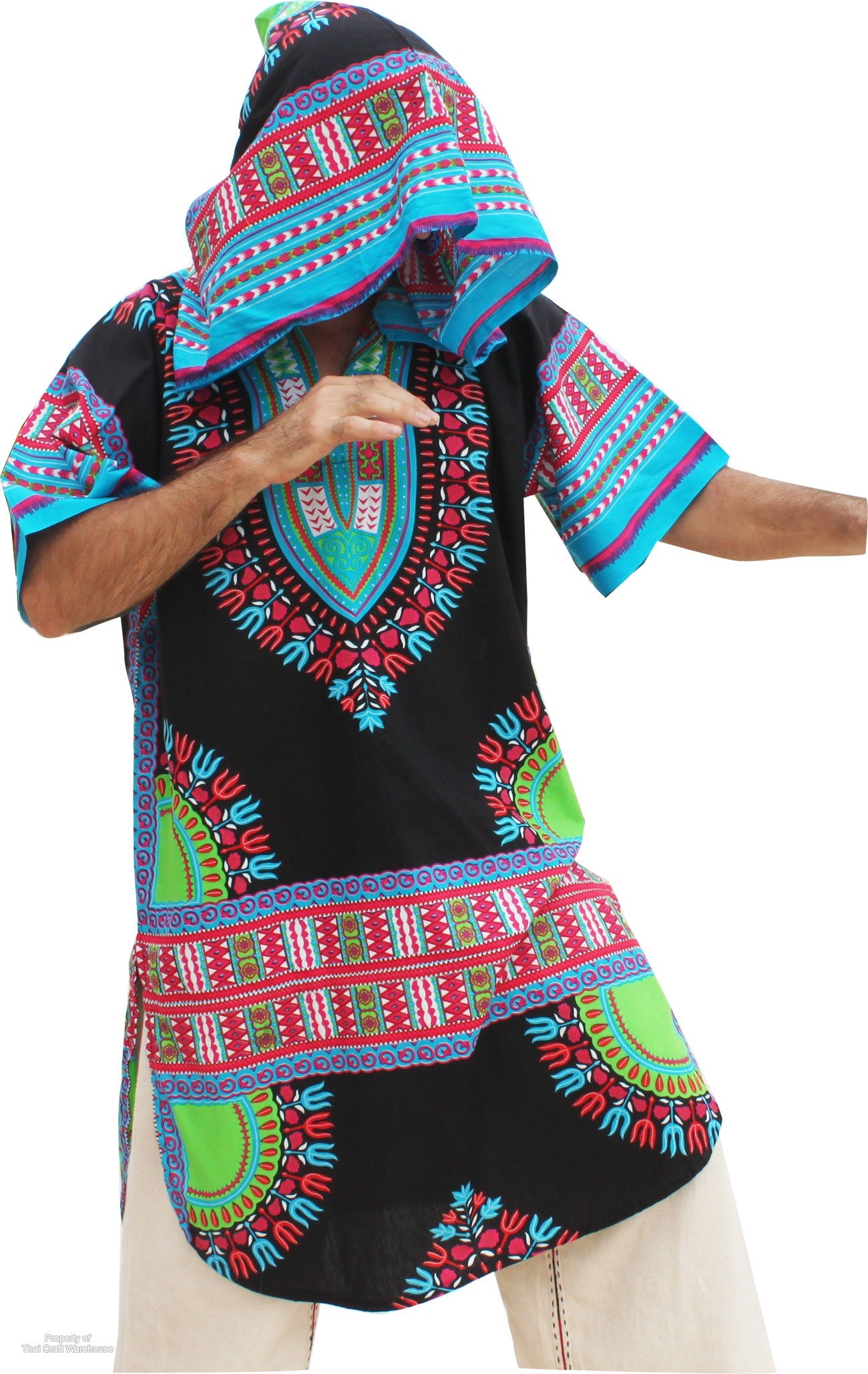 African Dashiki Warlock Jacket - Long Jacket Hoody