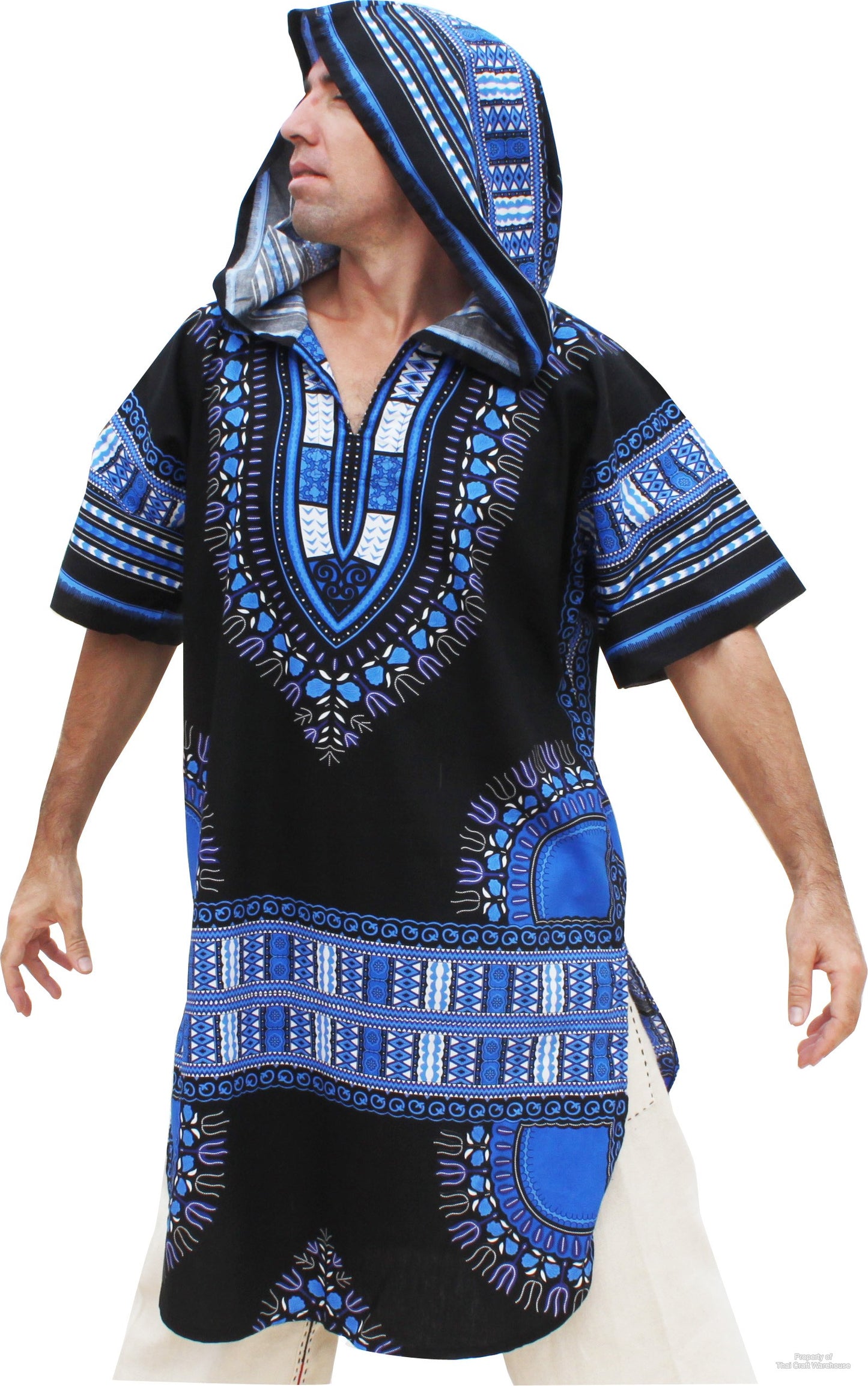 African Dashiki Warlock Jacket - Long Jacket Hoody