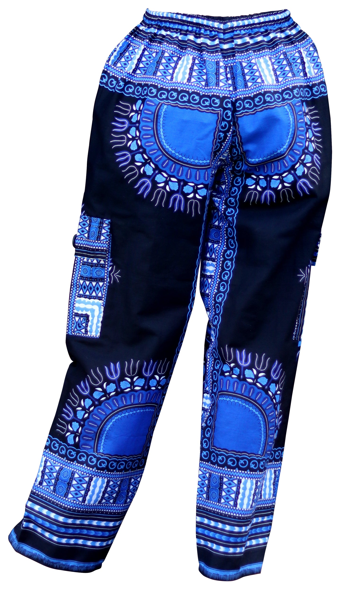DA'IKI Loose and Casual Ladies Cotton African Dashiki Pants Cargo Khakis Ankara Art