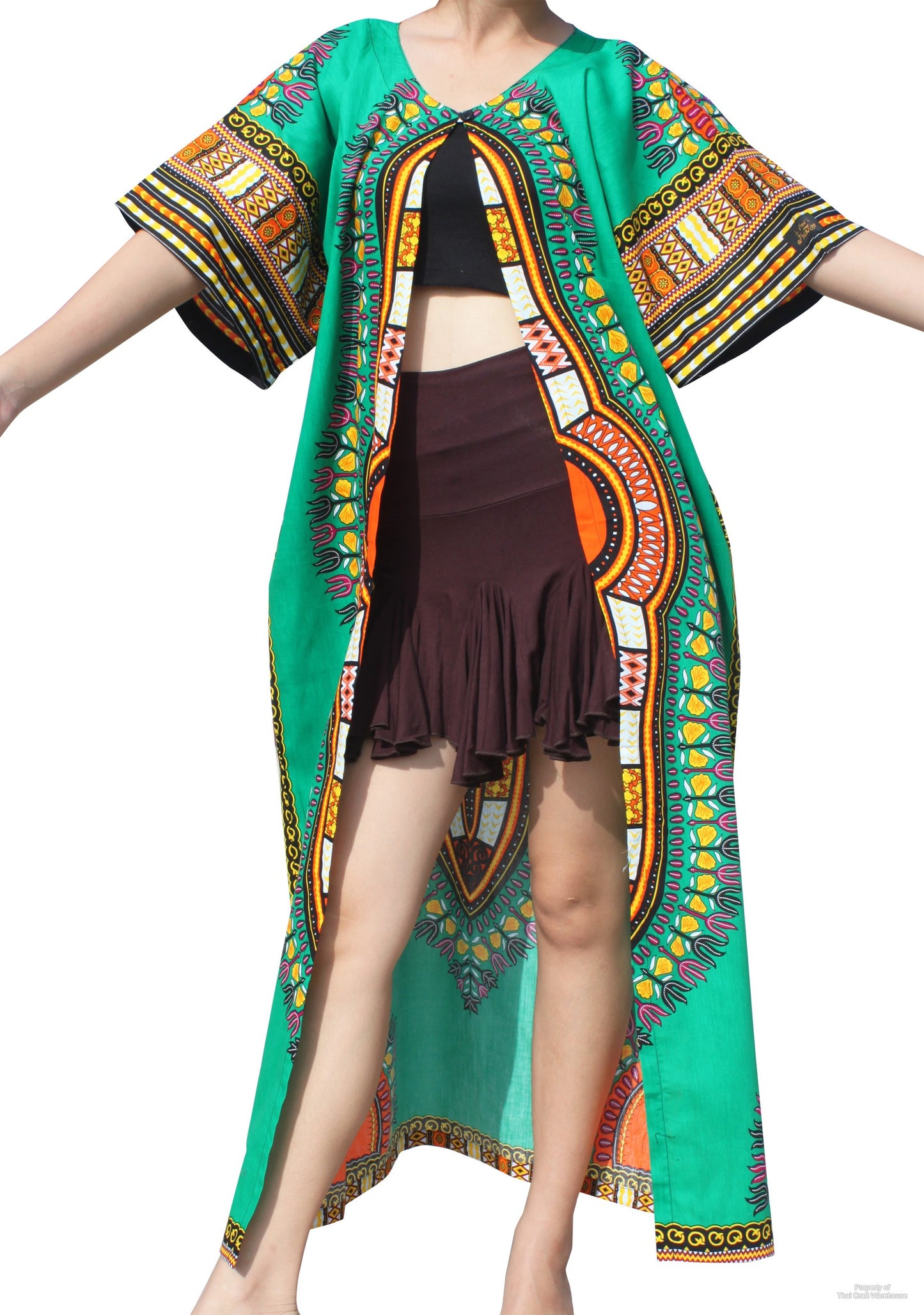 African Dashiki Robe Dress - Robe Womens With Short Sleeves