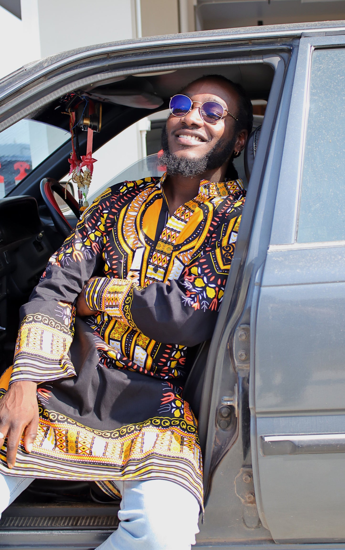 Formal Kurta Long Sleeve Stand Up Collar Button Down Kaftan Cotton Dashiki Tunic