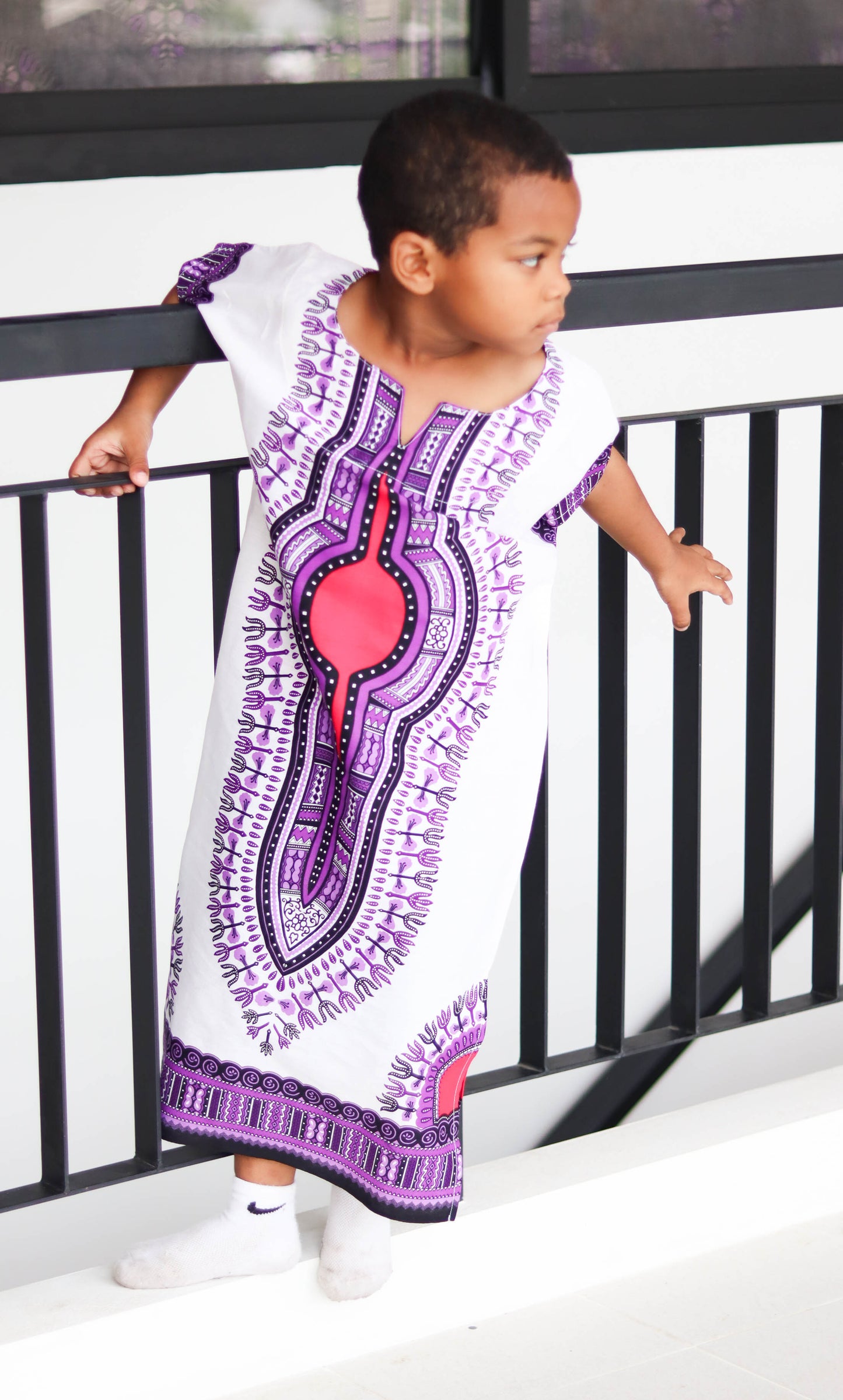 Childrens Kaftan Dashiki Afrikan Full One Piece Throw Over Cotton Kurta Chiton Outfit