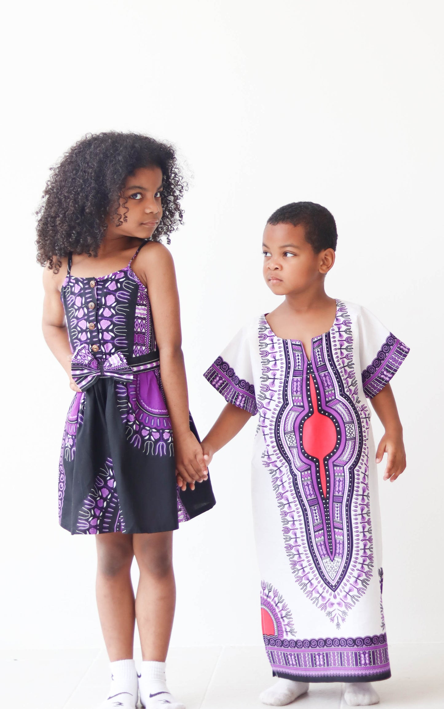 Childrens Kaftan Dashiki Afrikan Full One Piece Throw Over Cotton Kurta Chiton Outfit
