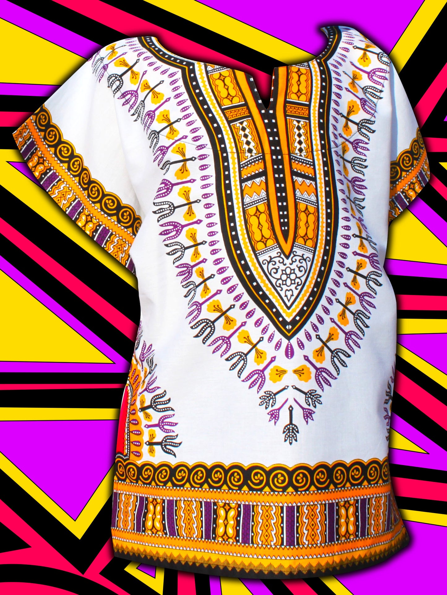 African Dashiki Children's Shirt Standard Cotton 100 % - Variety White