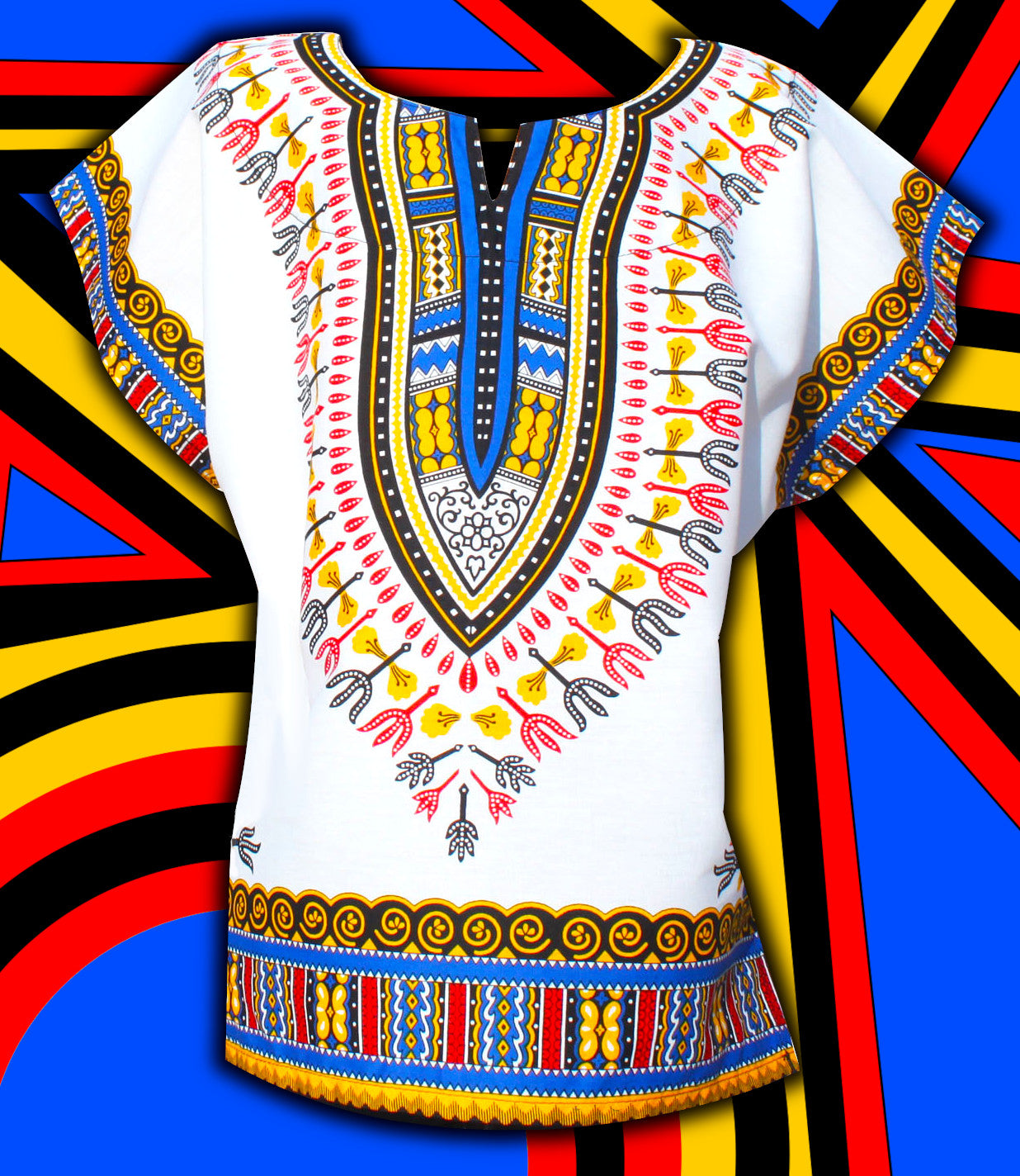 African Dashiki Children's Shirt Standard Cotton 100 % - Variety White