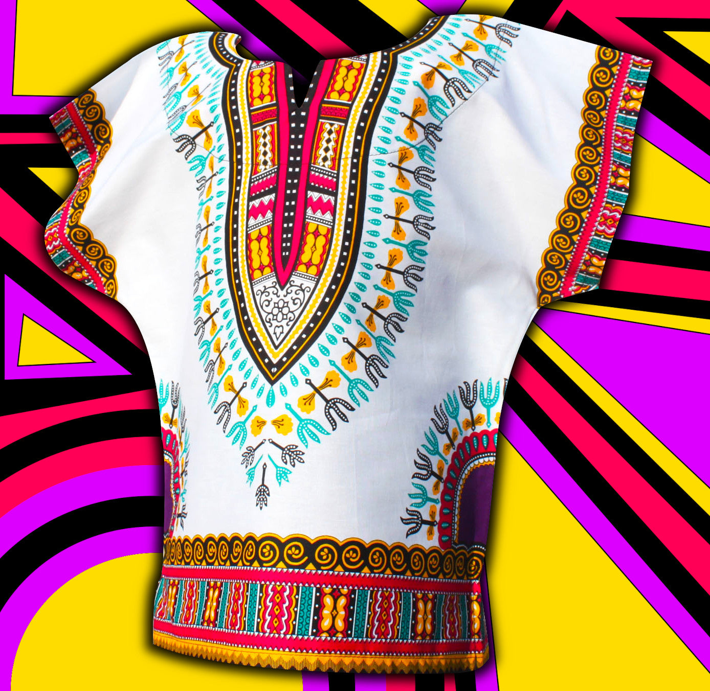 African Dashiki Children's Shirt Standard Cotton 100 % - Variety White