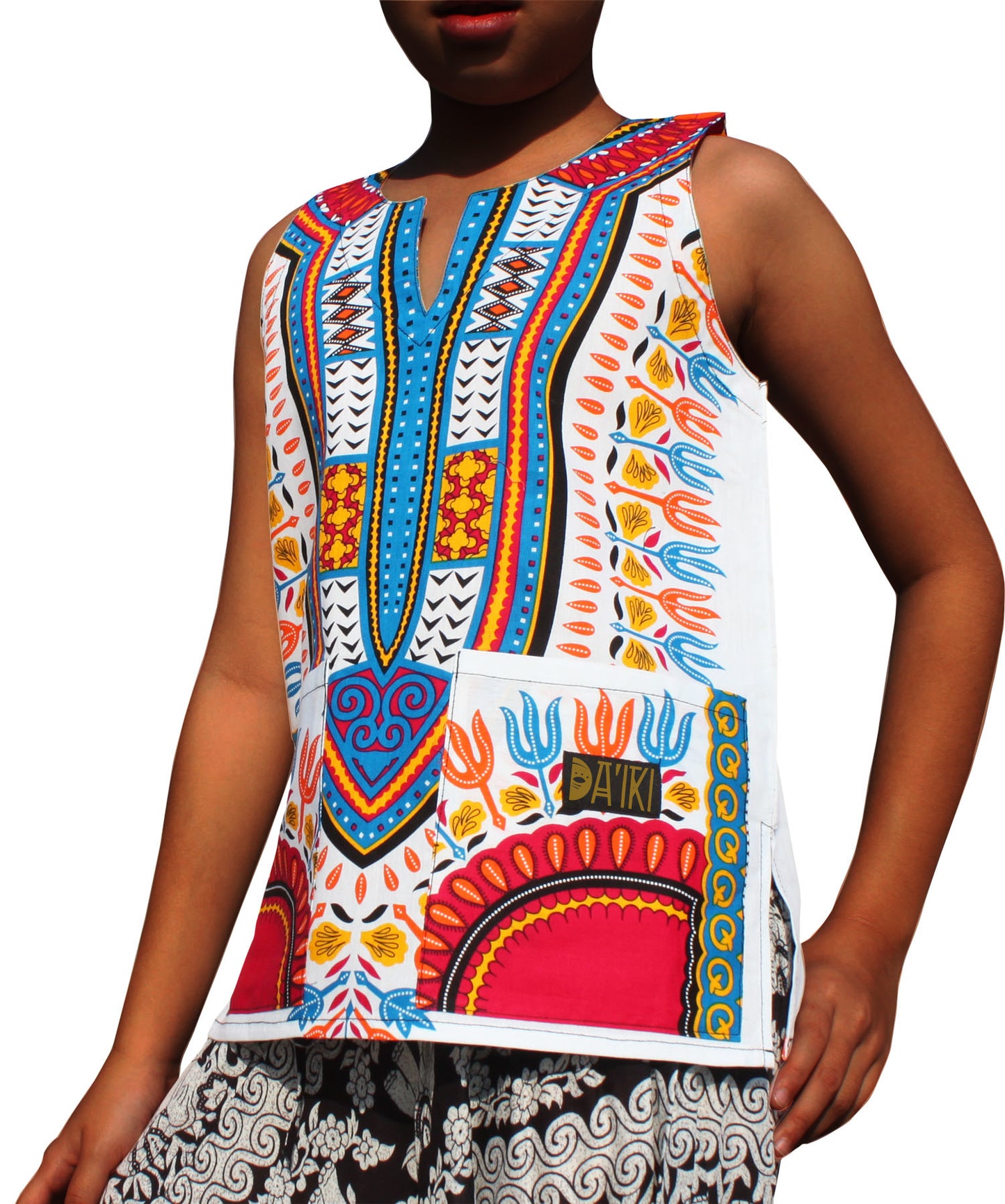 Africa Dashiki Childrens Shirt - Cotton Summer Vest