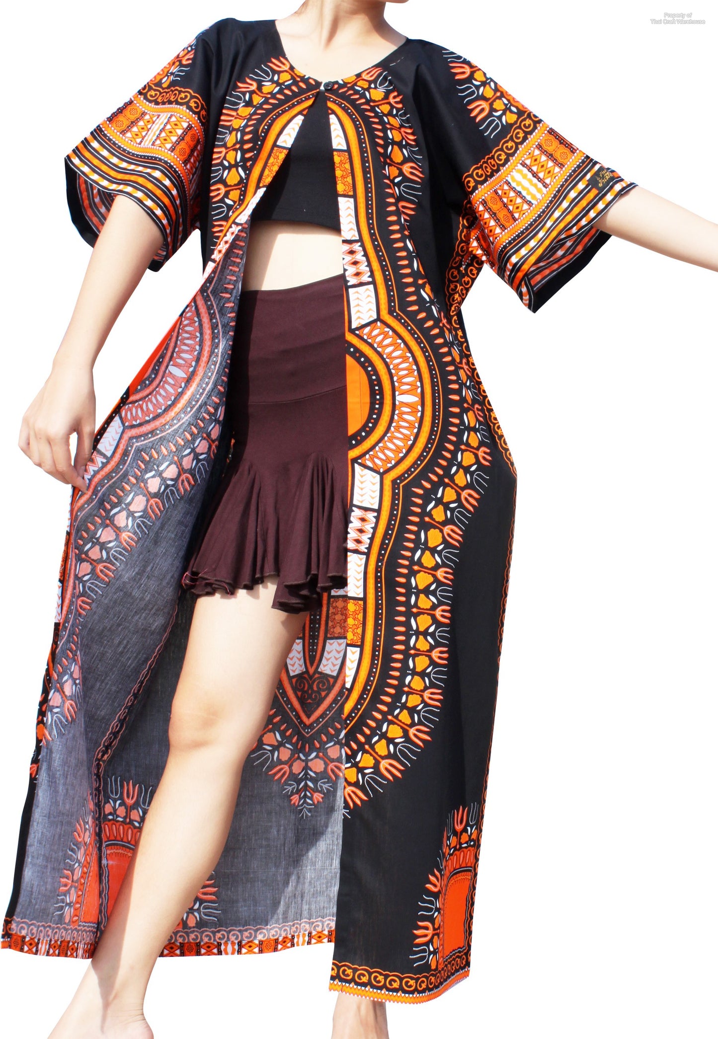 African Dashiki Robe Dress - Robe Womens With Short Sleeves