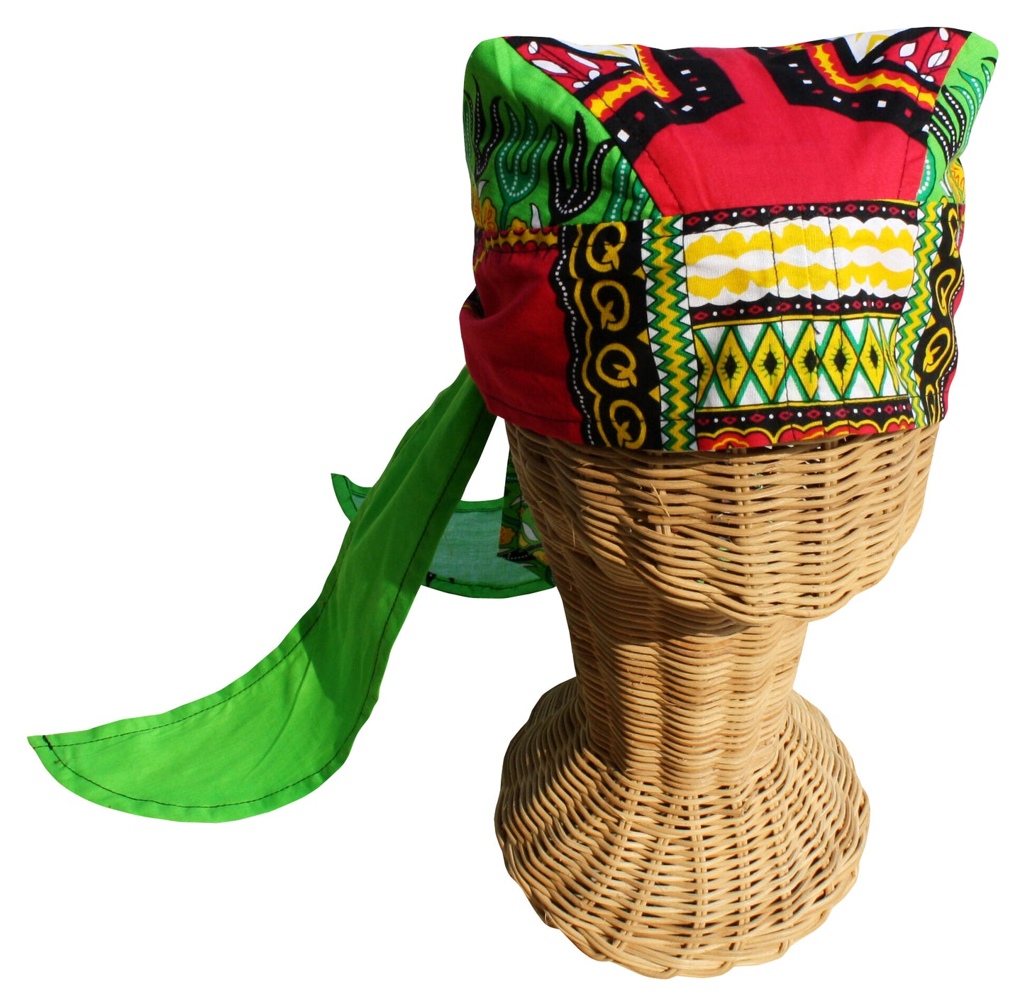 African Dashiki Cotton Pirates Hairtie - Bandana Tied Cap