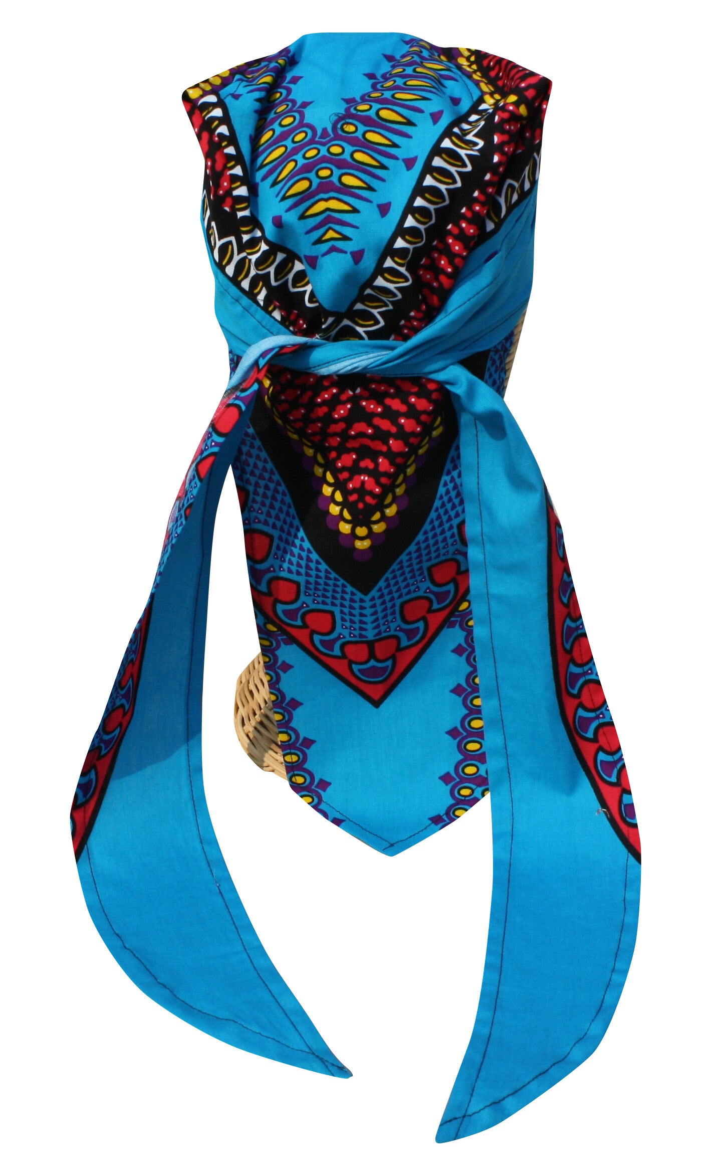 African Dashiki Cotton Pirates Hairtie - Bandana Tied Cap