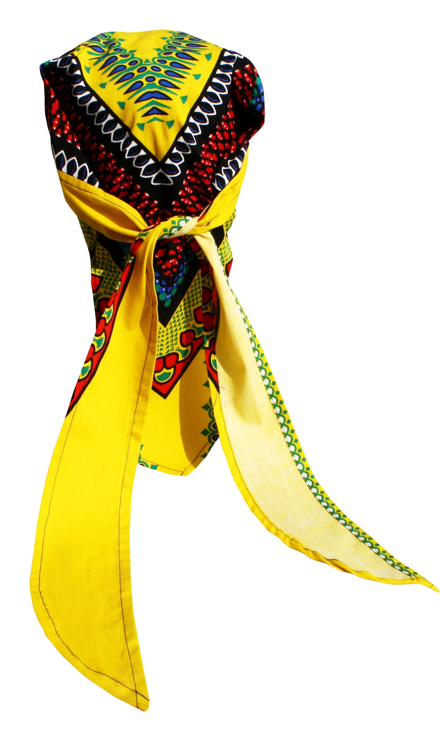African Dashiki Cotton Pirates Hairtie - Bandana Tied Cap