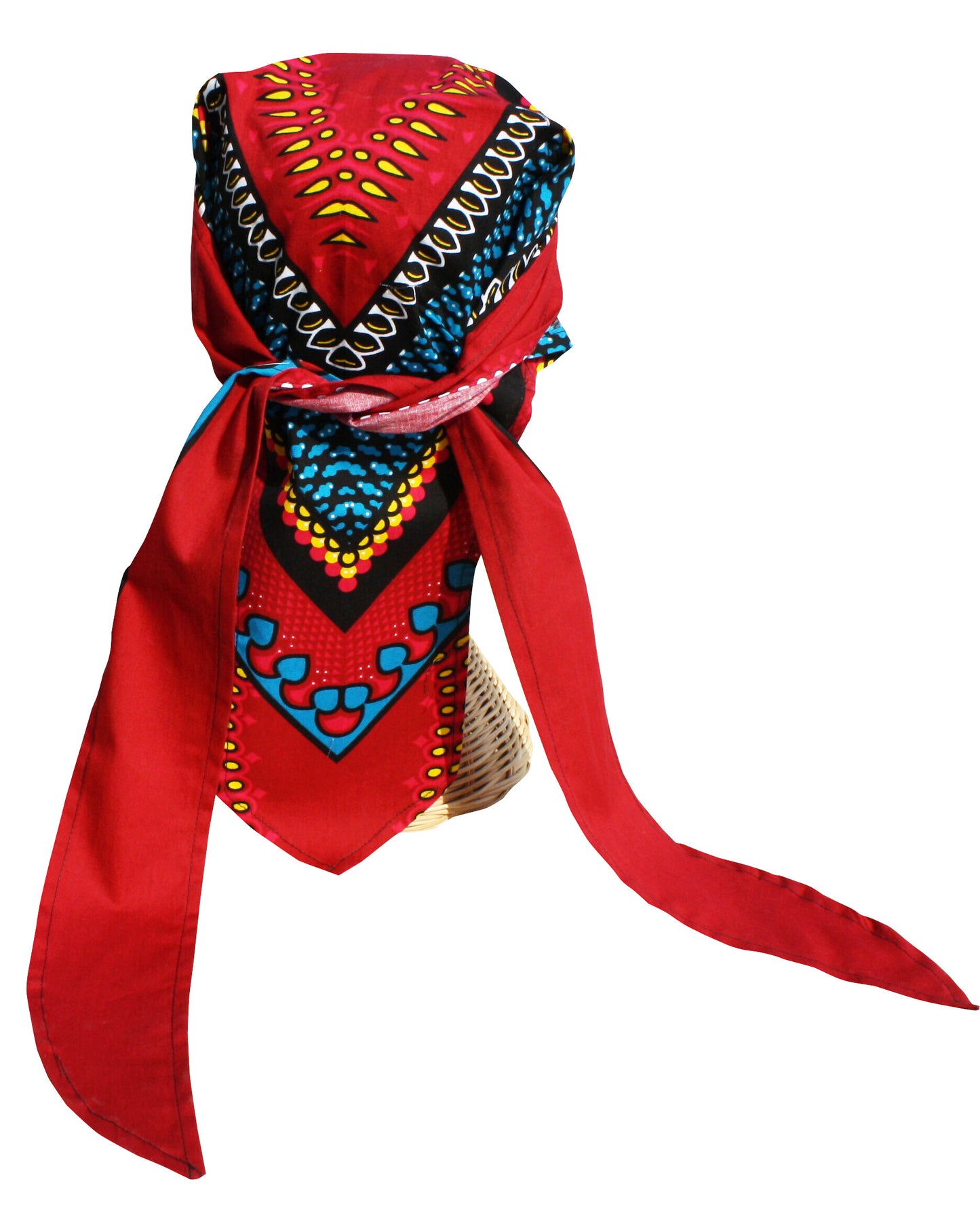 African Dashiki Cotton Pirates Hairtie - Bandana Tied Cap