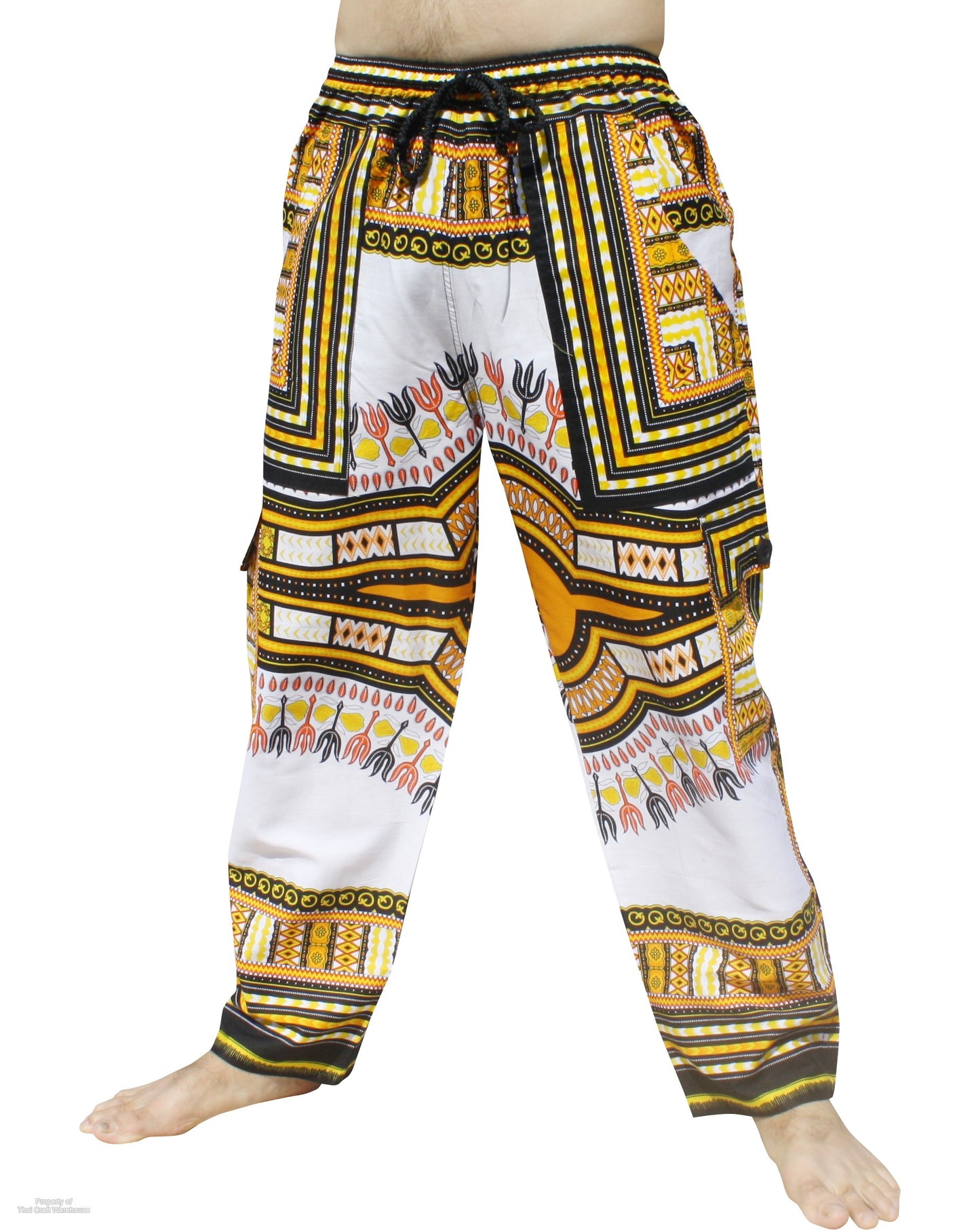 African Dashiki Unisex Pants - Cargo Pants Side Pockets