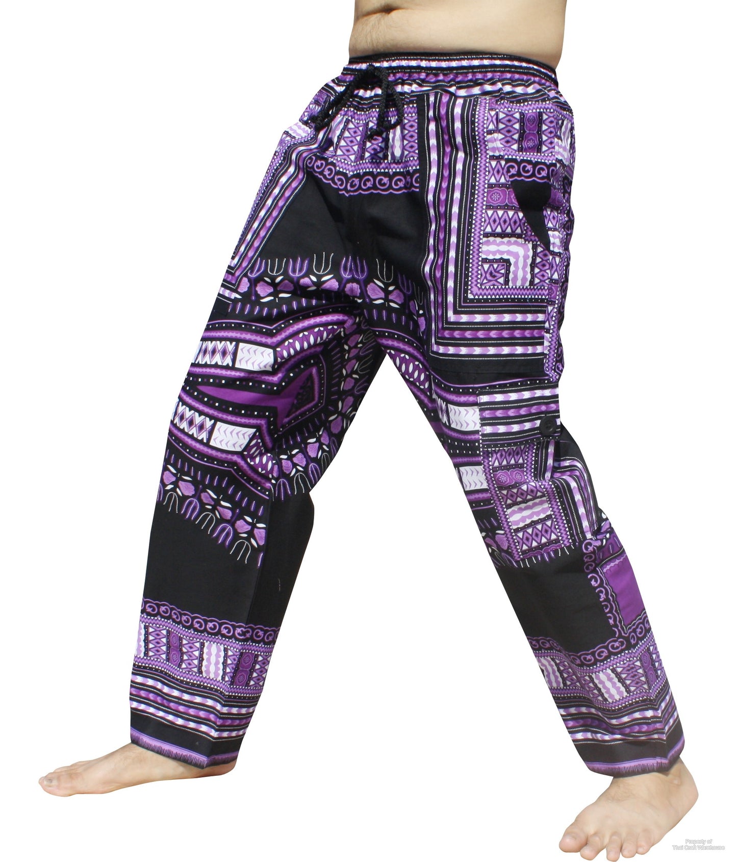 African Dashiki Unisex Pants - Cargo Pants Side Pockets