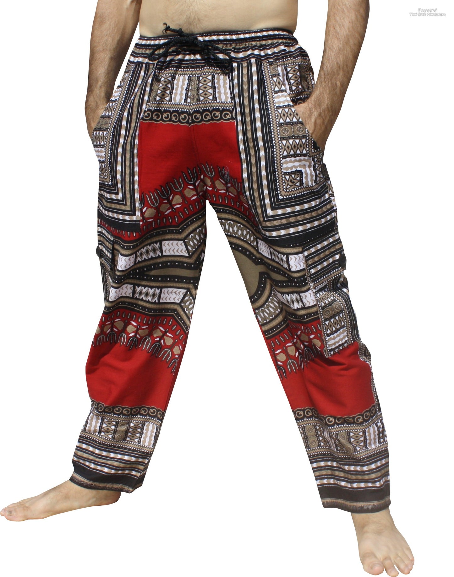 African Dashiki Unisex Pants - Cargo Pants Side Pockets