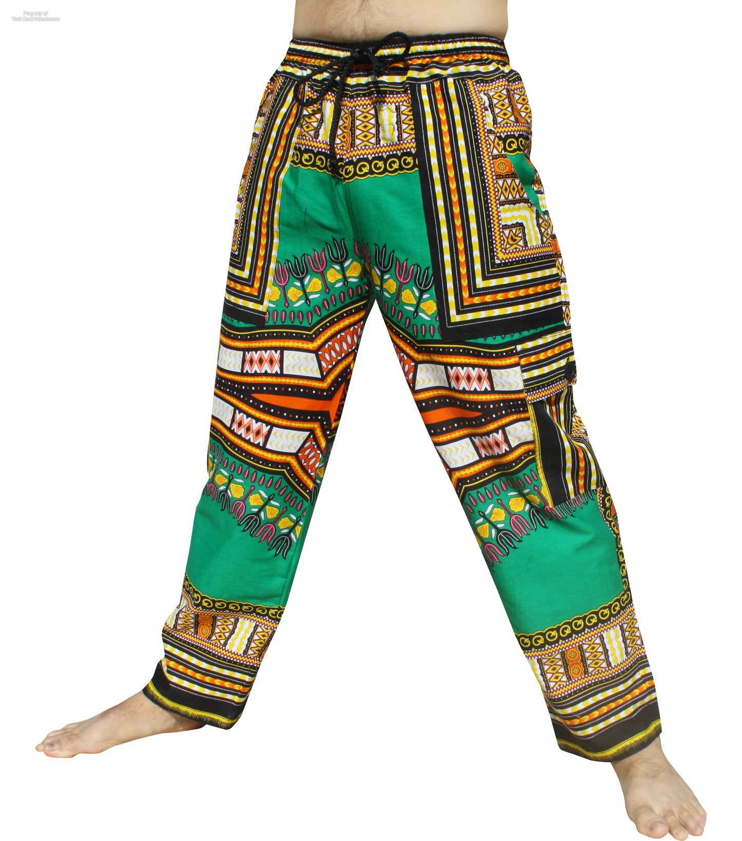 African Dashiki Unisex Pants - Cargo Pants Side Pockets