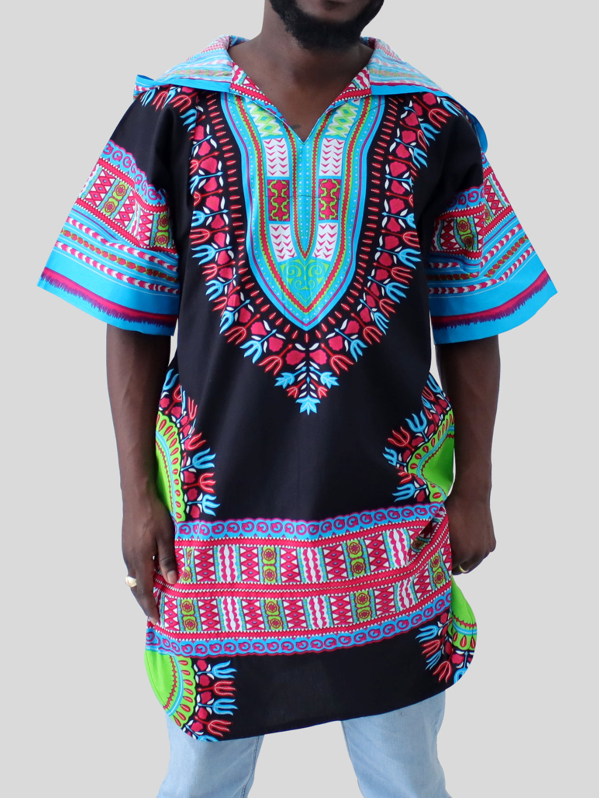 African Dashiki Warlock Jacket - Long Jacket Hoody