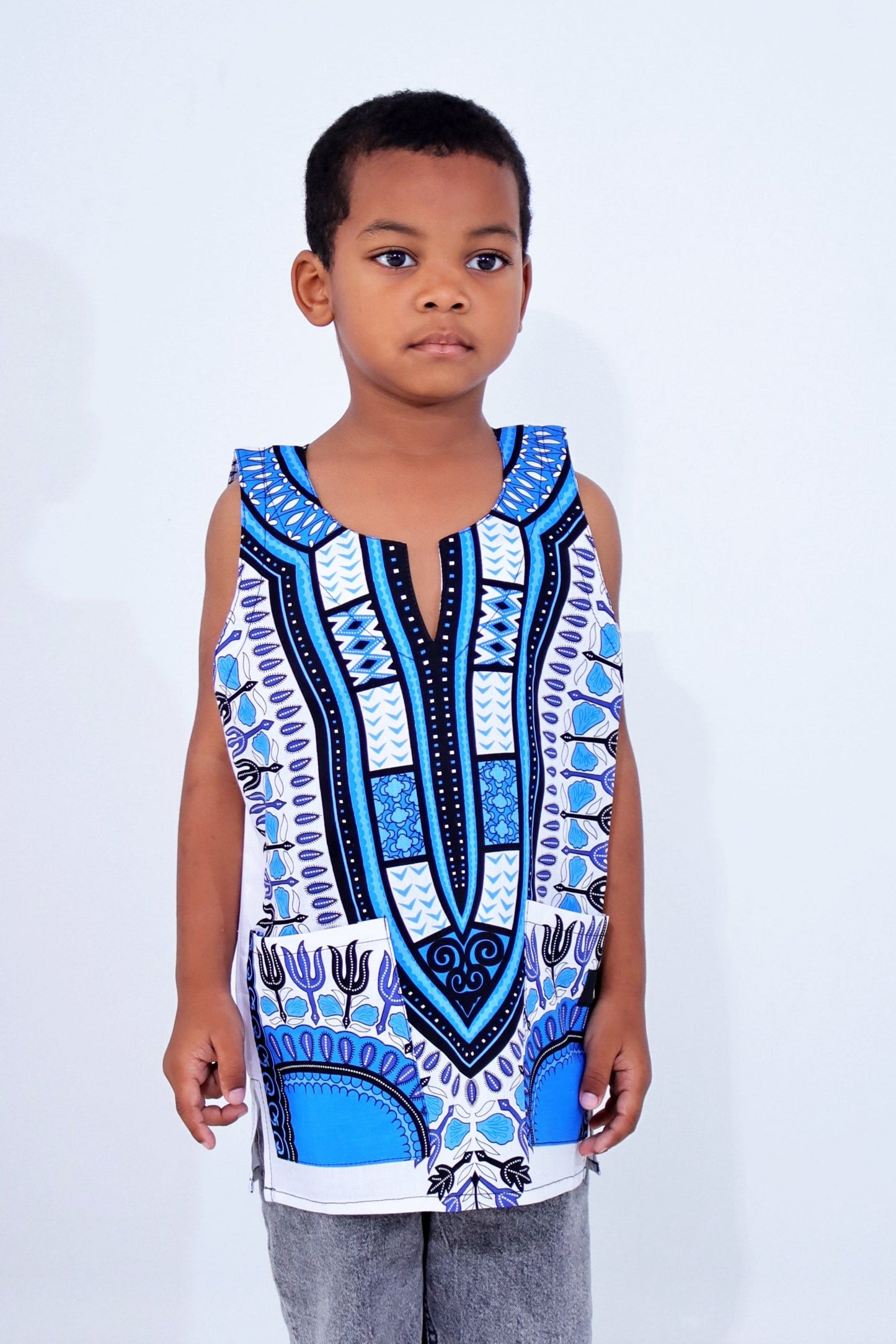 Africa Dashiki Childrens Shirt - Cotton Summer Vest