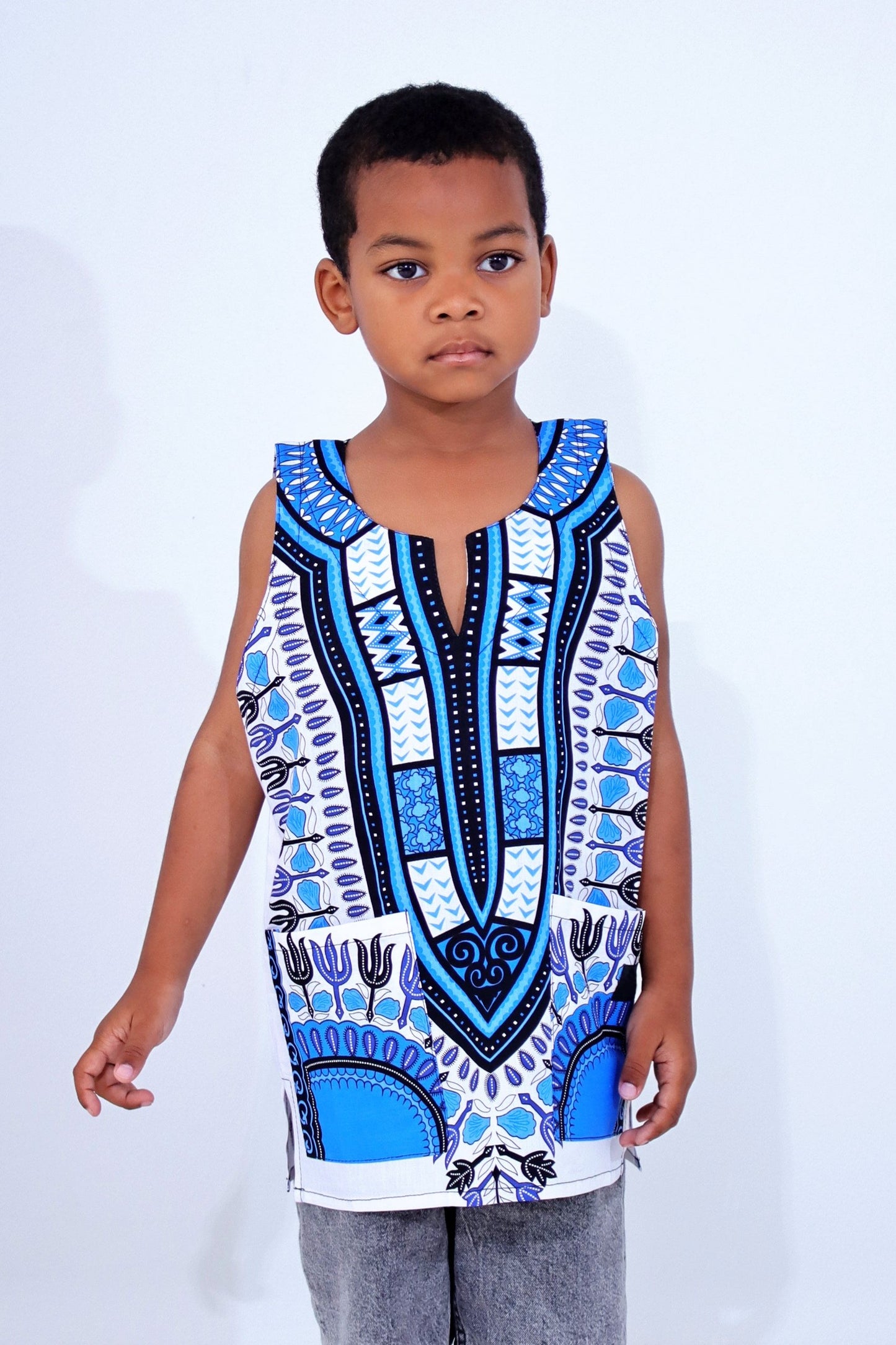 Africa Dashiki Childrens Shirt - Cotton Summer Vest