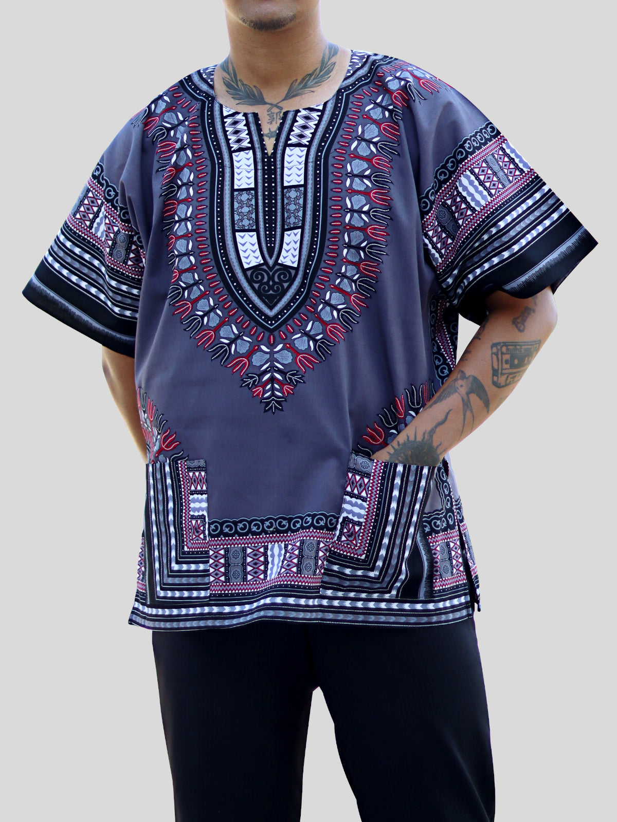 African Dashiki Unisex Shirt Standard Cotton 100% - Dark Colors