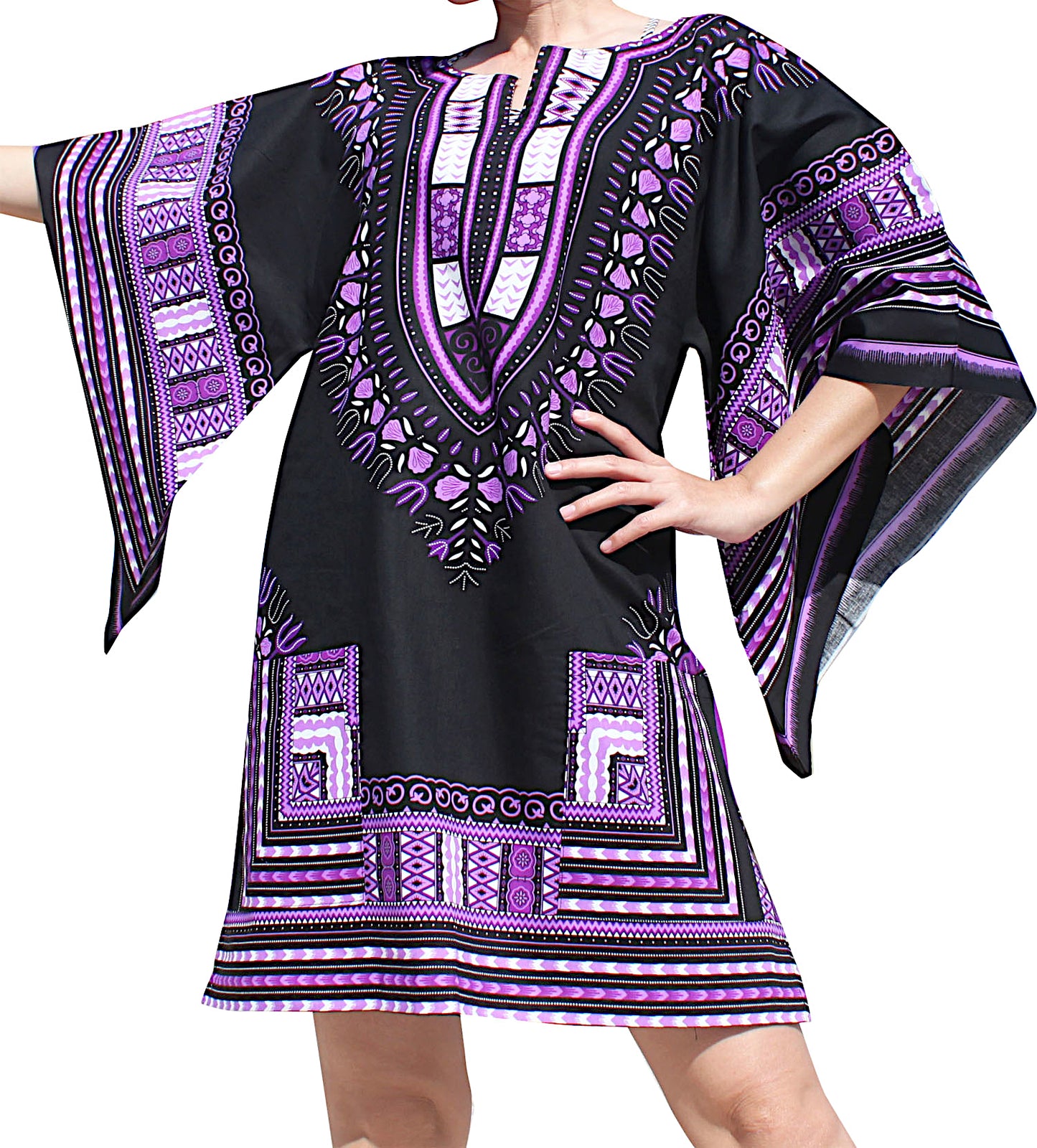 African Dashiki Womens Shirt - Big Witch Long Sleeves