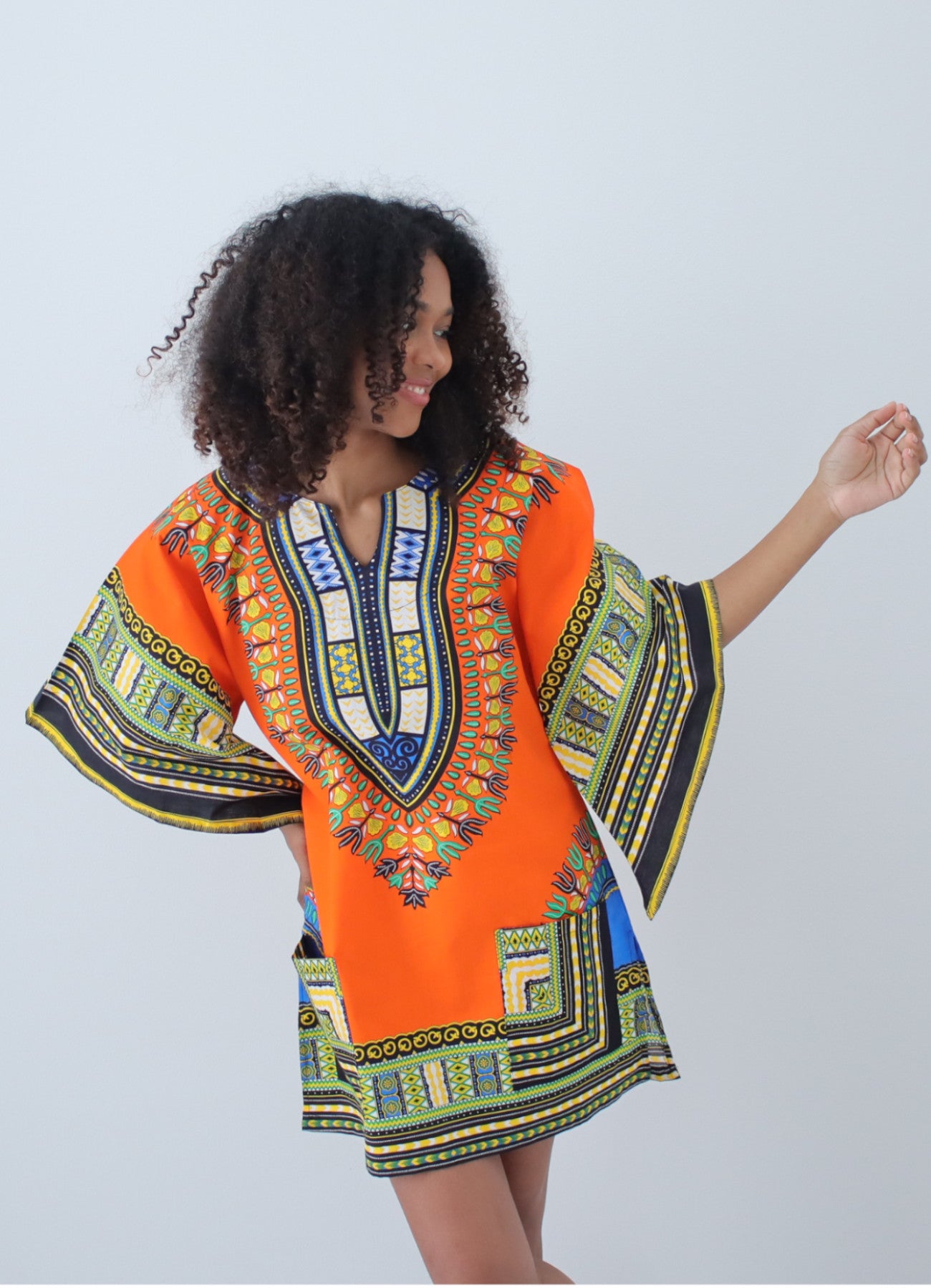 African Dashiki Womens Shirt - Big Witch Long Sleeves