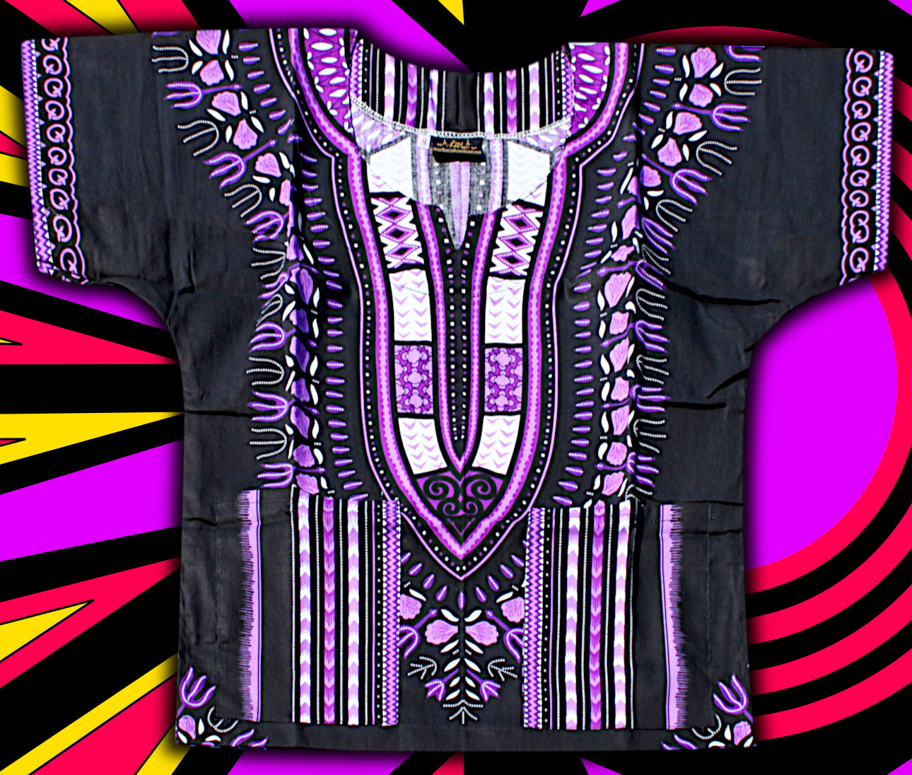 African Dashiki Children's Shirt Standard Cotton 100 % - Black