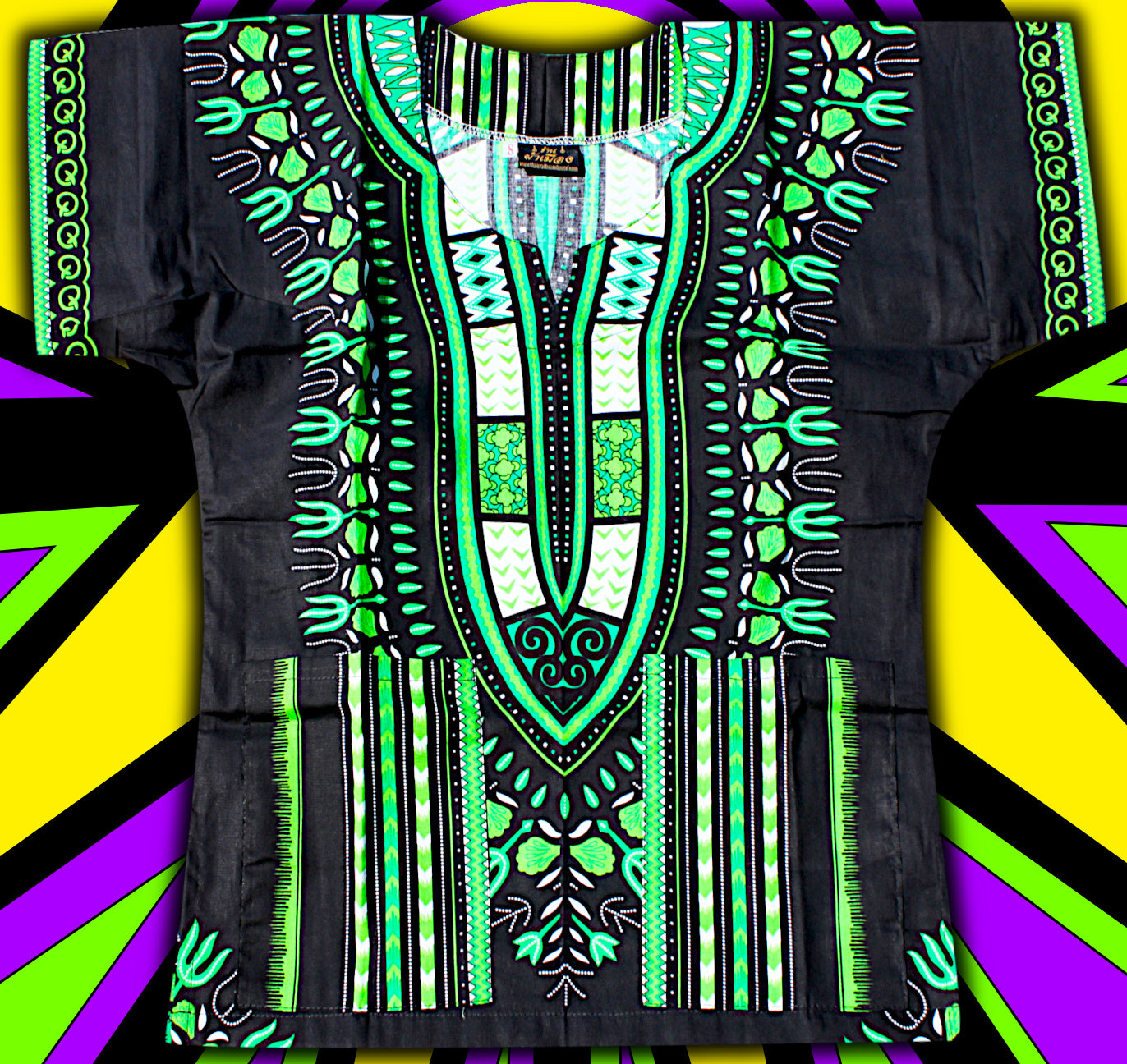 African Dashiki Children's Shirt Standard Cotton 100 % - Black