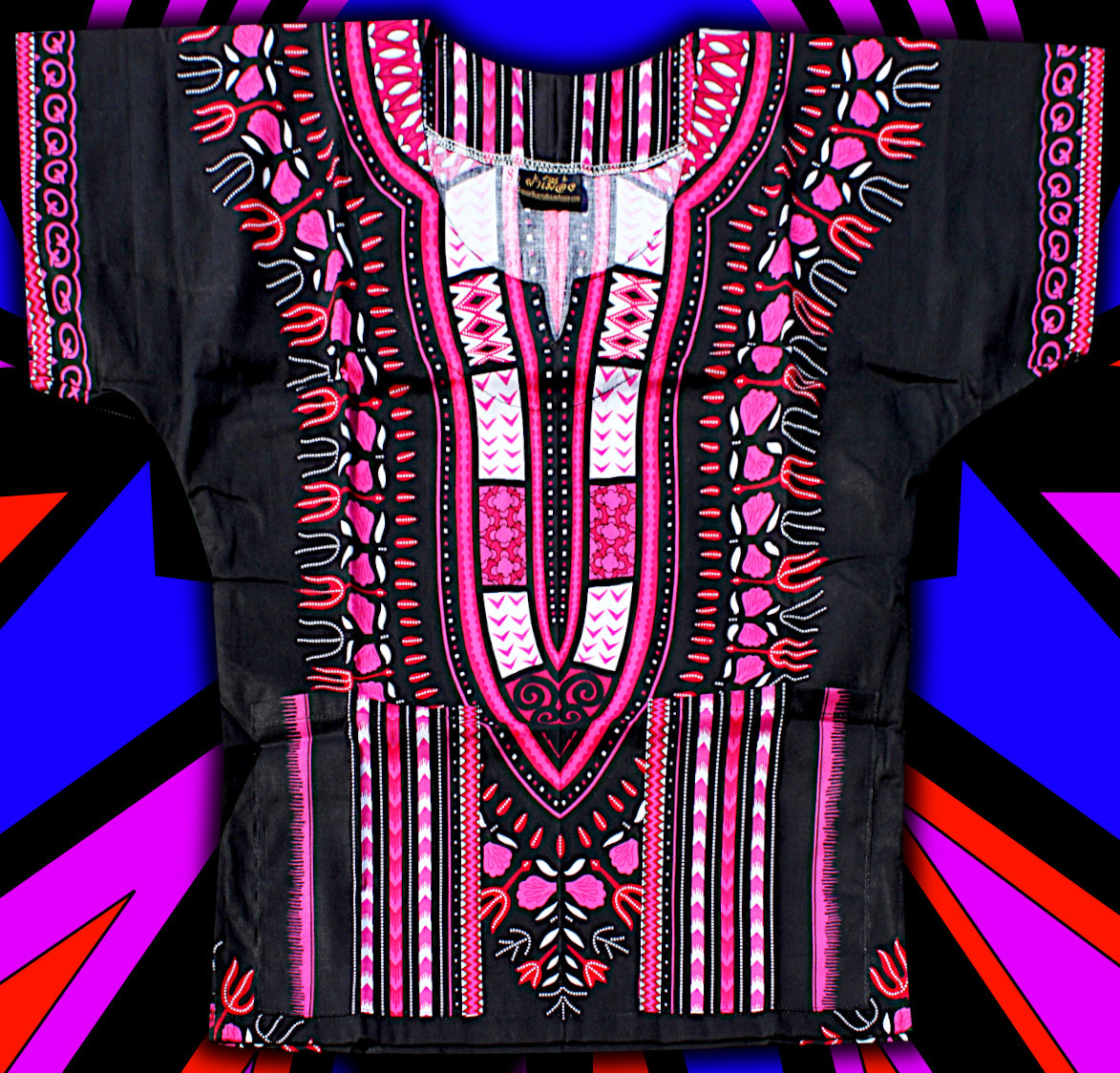 African Dashiki Children's Shirt Standard Cotton 100 % - Black