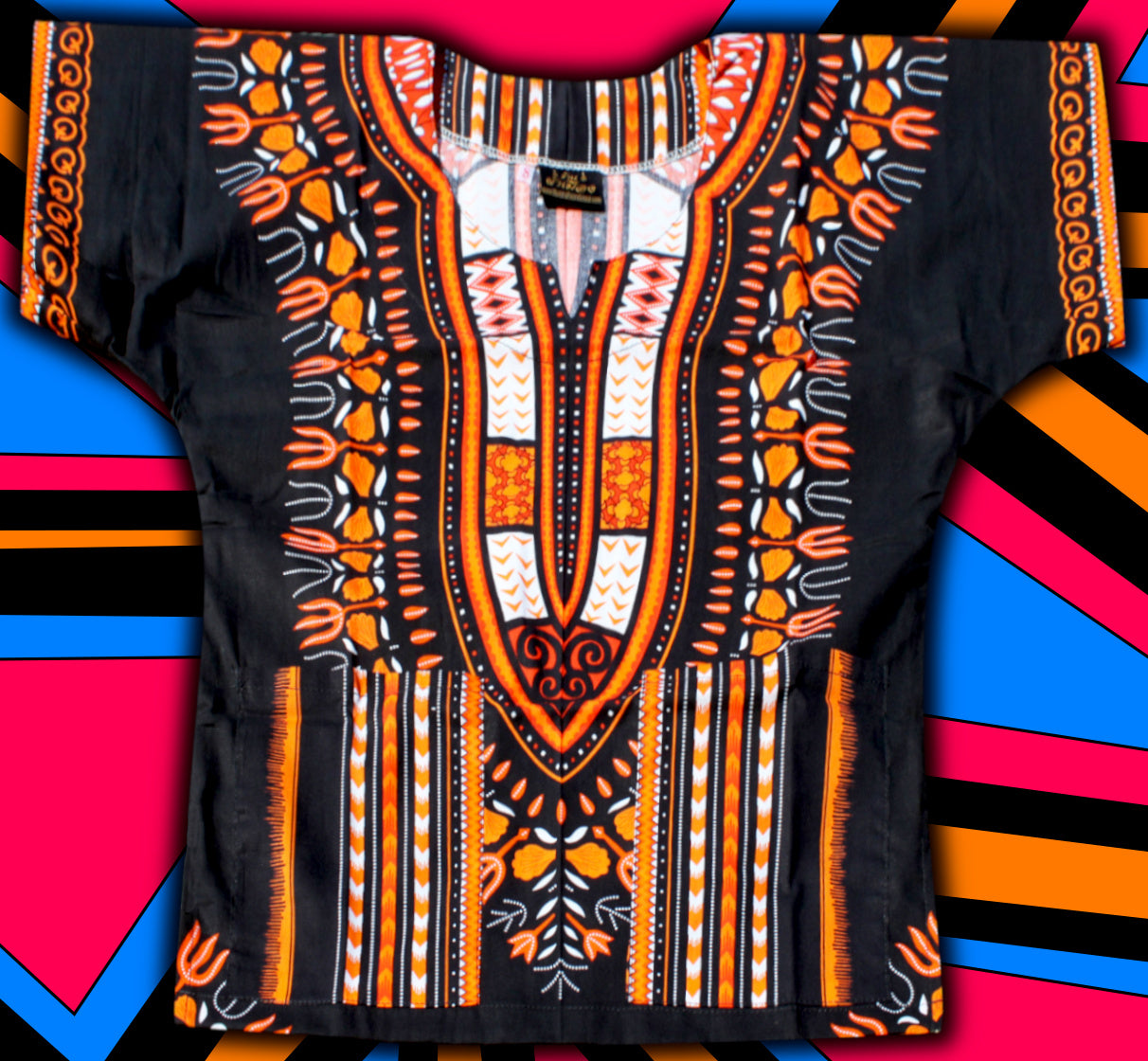 African Dashiki Children's Shirt Standard Cotton 100 % - Black