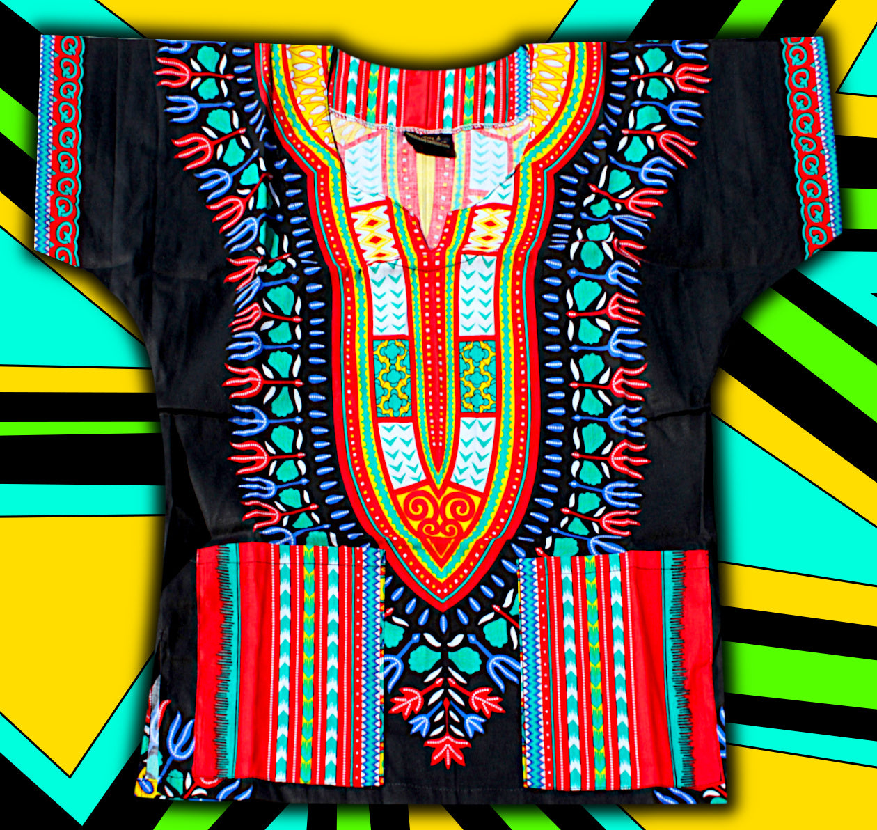 African Dashiki Children's Shirt Standard Cotton 100 % - Black