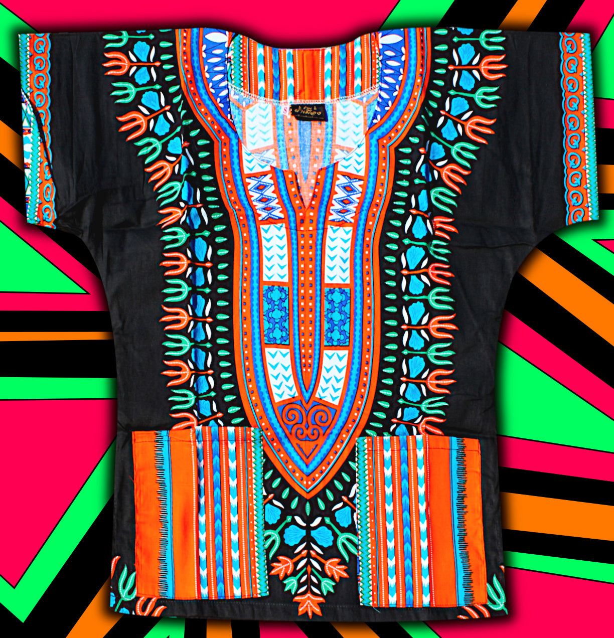 African Dashiki Children's Shirt Standard Cotton 100 % - Black