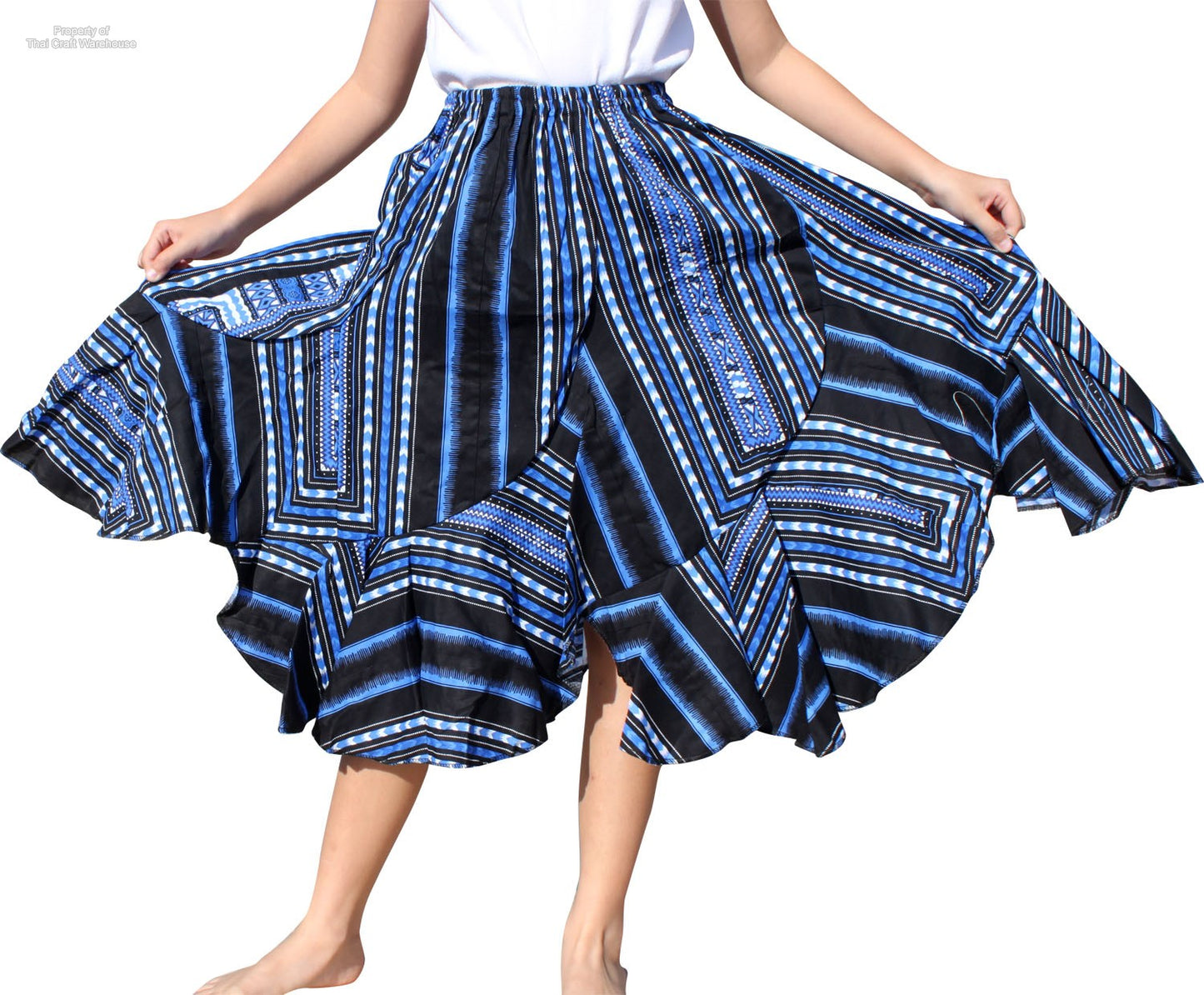 African Dashiki Short Gypsy Skirt - Patchwork Angle Carved